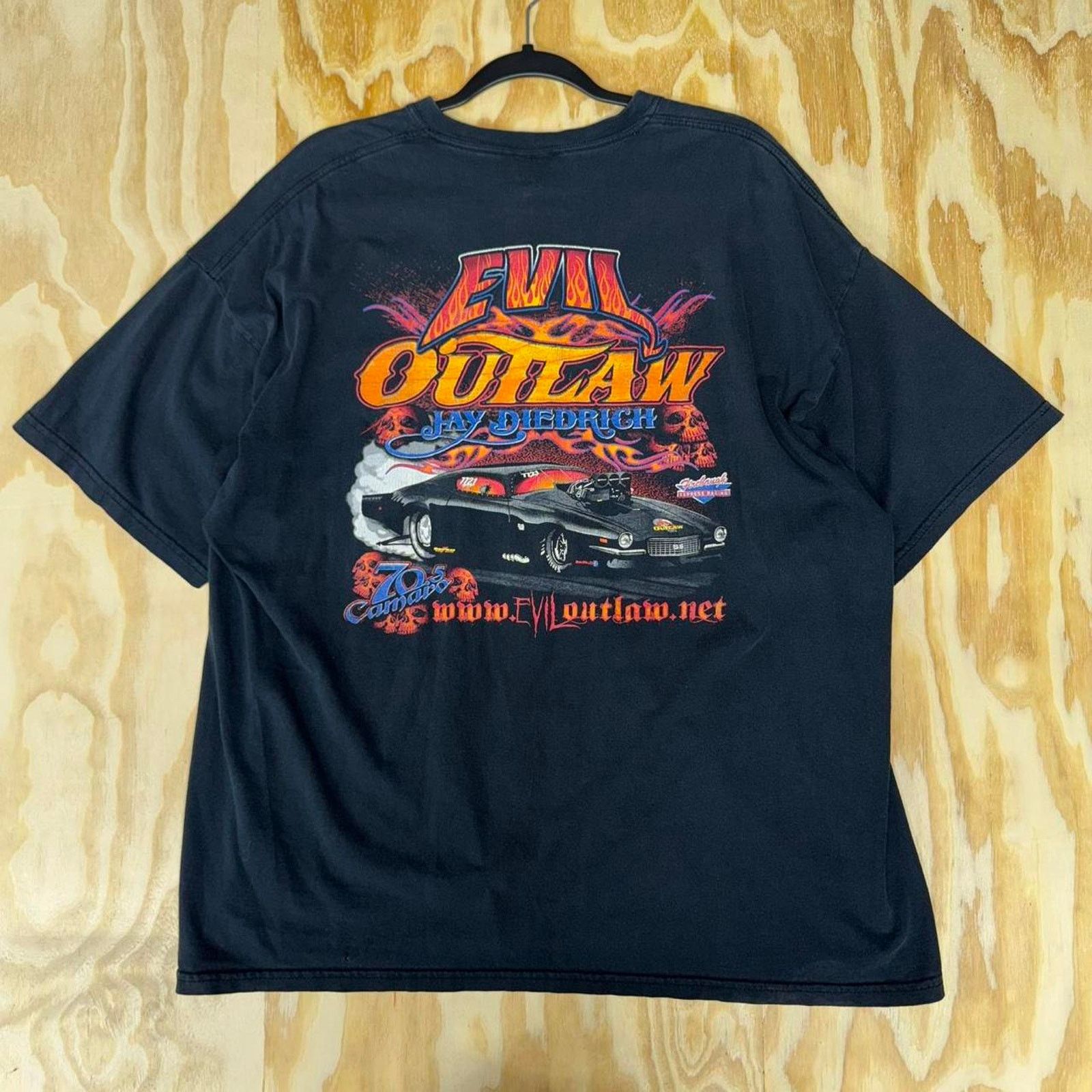 Vintage Vintage y2k skull skeleton evil outlaw 2000s racing t-shirt Size US XXL / EU 58 / 5 - 1 Thumbnail