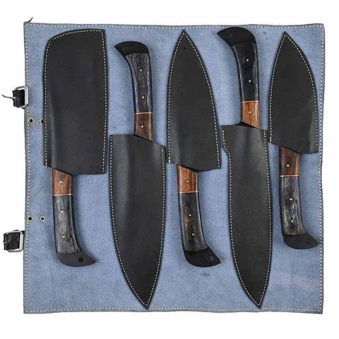 Other Carbon Steel Chef Knives Set of 5 with Wenge Wood Handles Size ONE SIZE - 4 Thumbnail