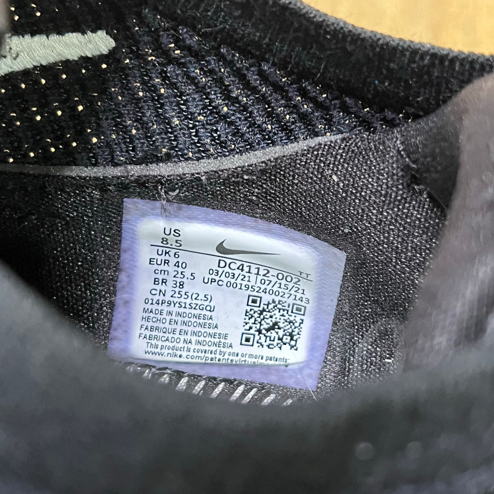 Nike Women's Nike Air VaporMax Sz 8.5 2021 Flyknit Shoes Black Size US 8.5 / IT 38.5 - 8 Thumbnail