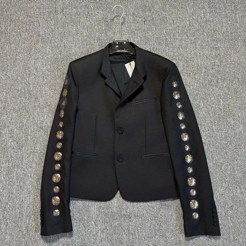 Dior Dior Men's Black Wool Blend Long Coat 0089 Size US M / EU 48-50 / 2 - 1 Thumbnail