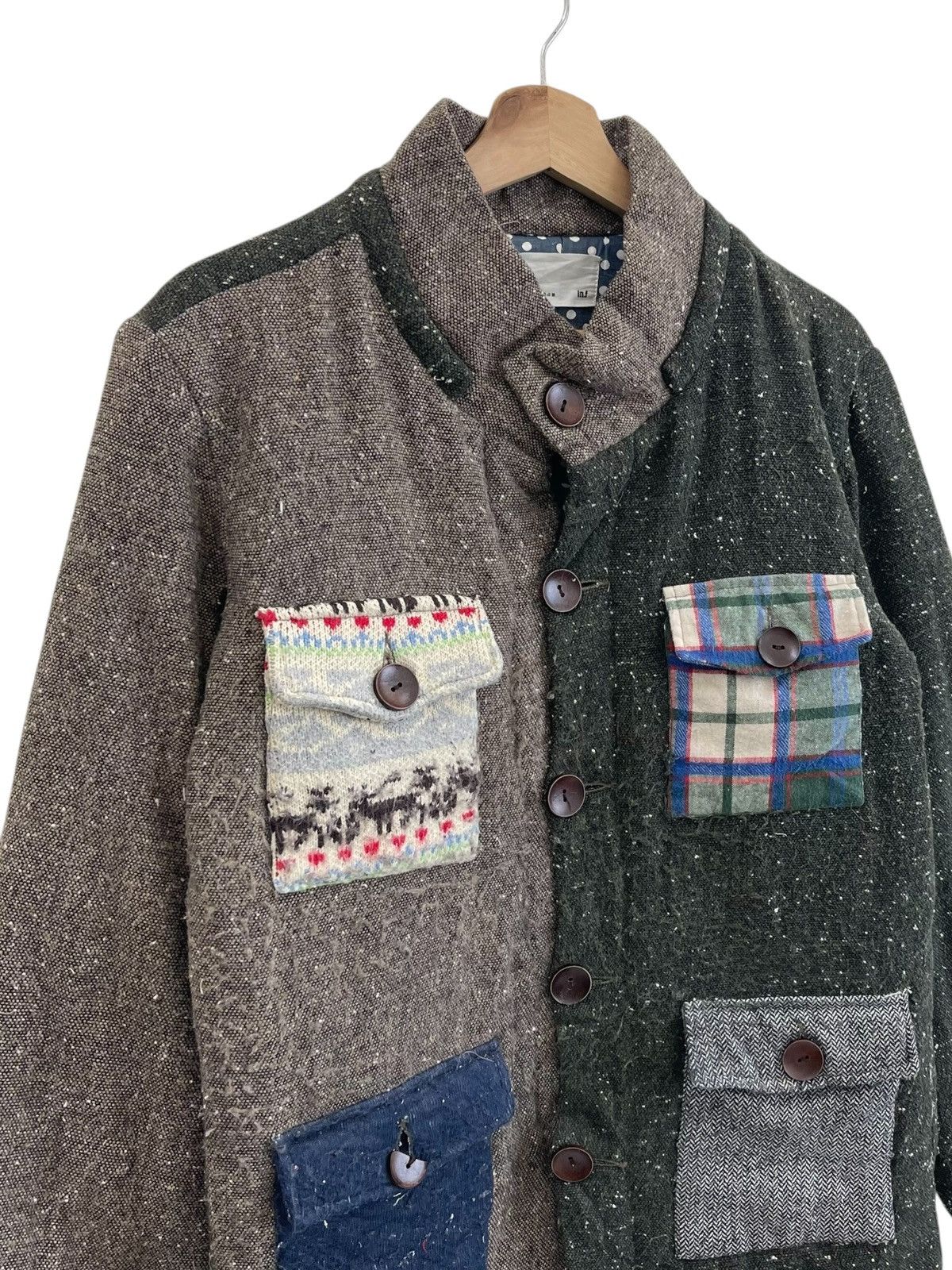 Japanese Brand Vintage Patchwork Wool Button Jacket Size US S / EU 44-46 / 1 - 3 Thumbnail
