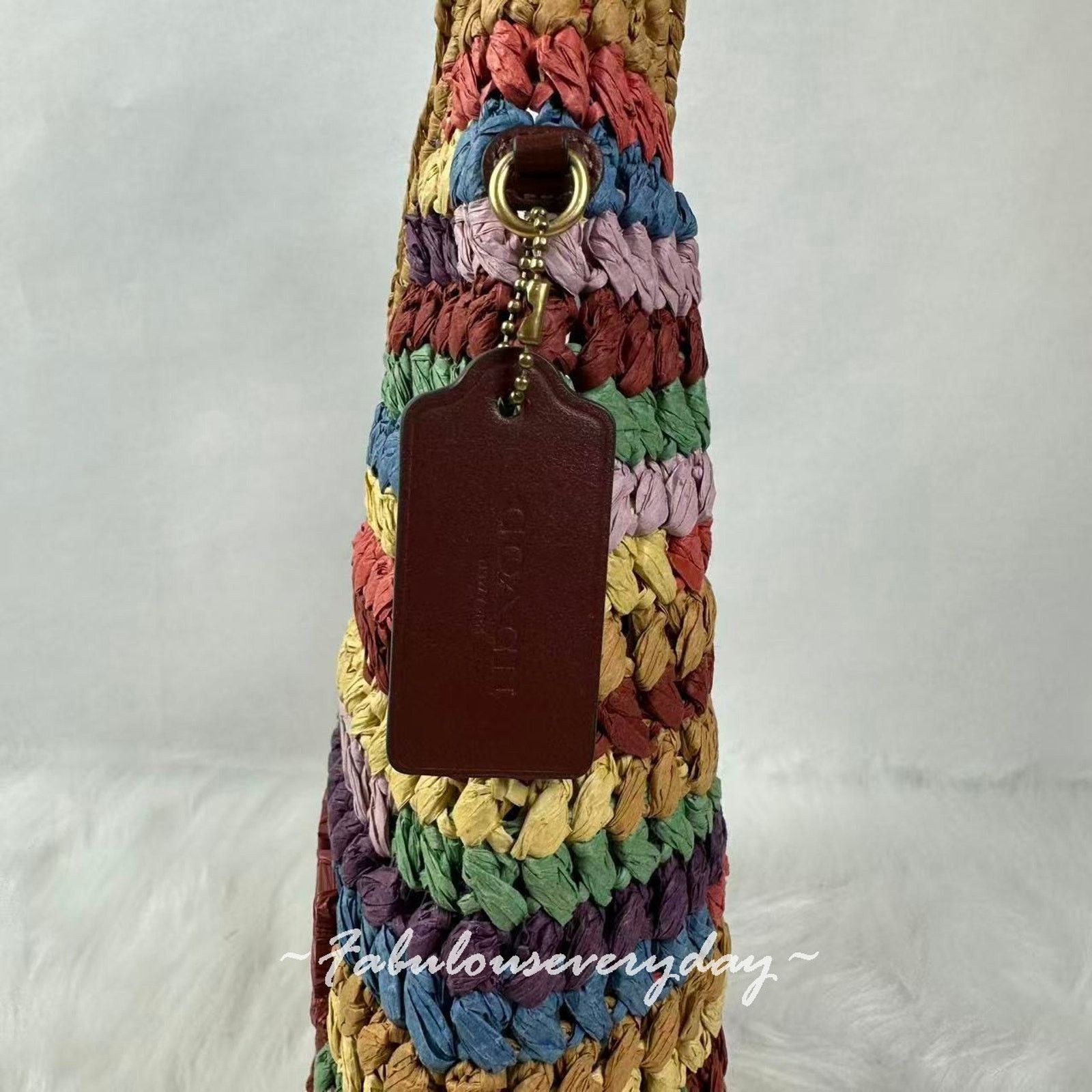 Coach COACH Brooklyn Shoulder Bag 34 In Straw/Brass/Multi CDZ40 Size ONE SIZE - 7 Thumbnail