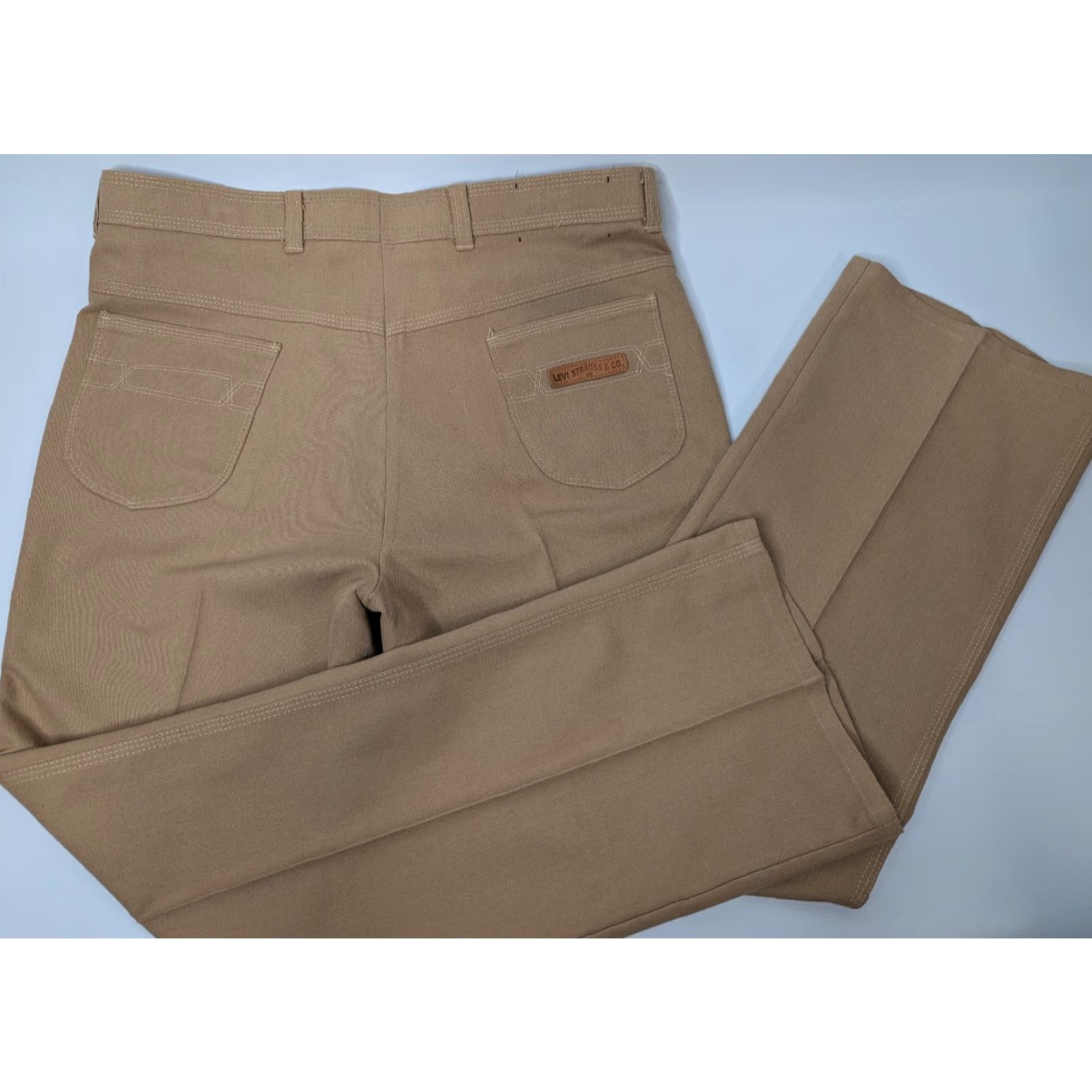 Levi's VINTAGE Levi's Action Slacks Pants Men 35x31 Beige Twill Pleated 90s Preppy Size US 35 - 2 Thumbnail