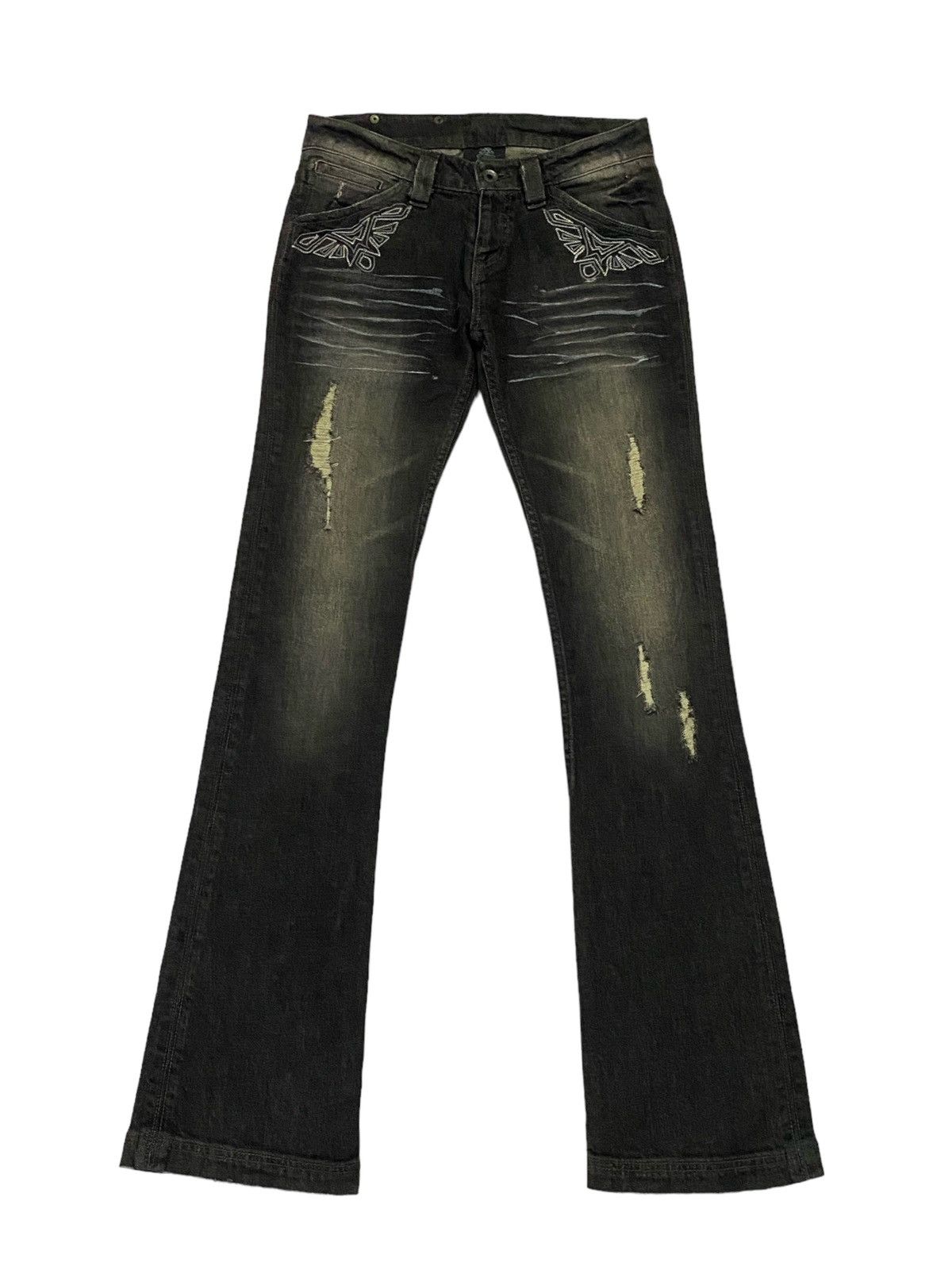 semanticdesign Semantic Design Flare Ripped Distressed Jeans Size 28" / US 6 / IT 42 - 2 Thumbnail