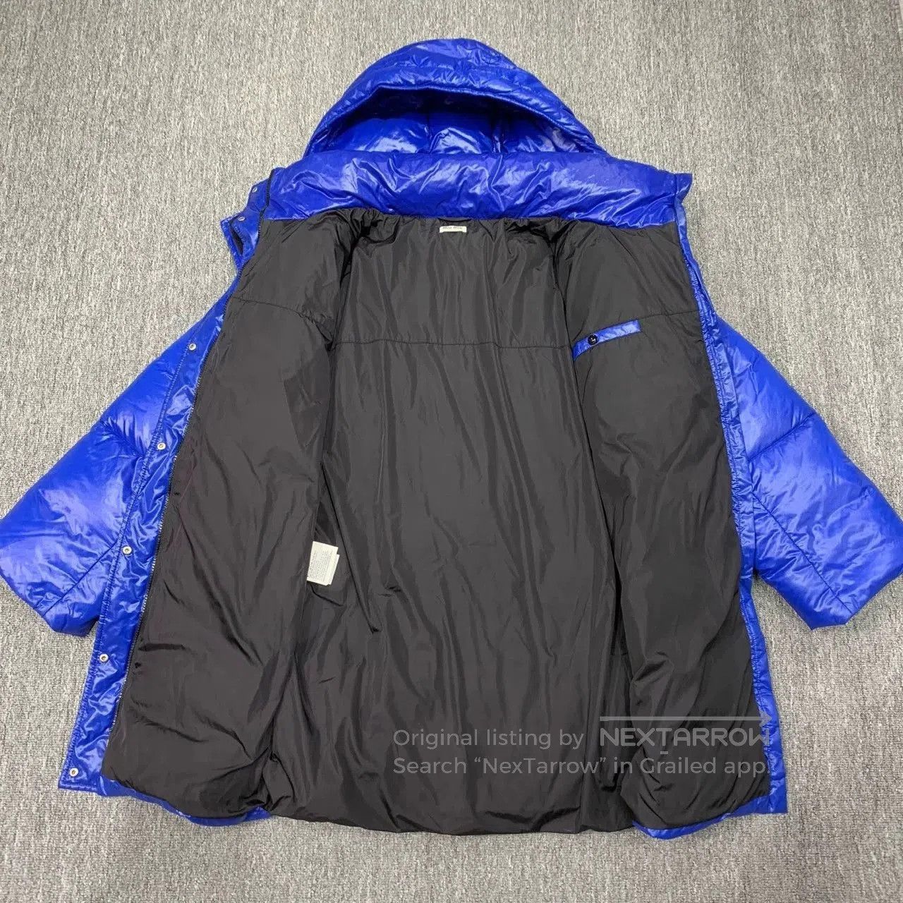 Miu Miu miumiu blue long down jacket with logo. Size M / US 6-8 / IT 42-44 - 8 Thumbnail