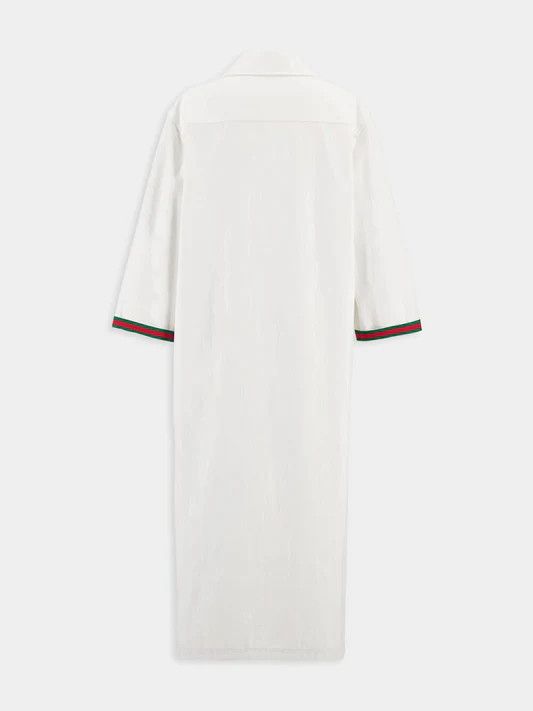 Gucci o1la5ras0526 GG Cotton Dress With Horsebit in White Size S / US 4 / IT 40 - 2 Thumbnail