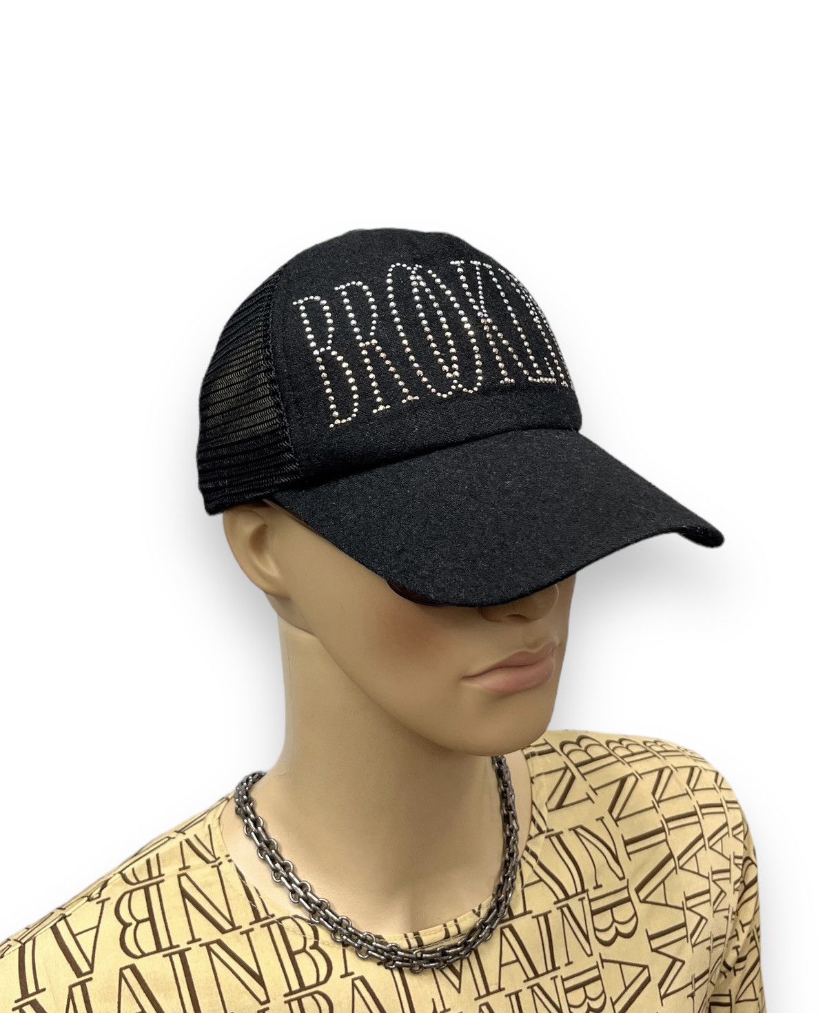 Karl Kani 90’s KARL KANI BROOKLYN Bling SpellOut Poly-Wool Trucker Hat Size ONE SIZE - 2 Thumbnail