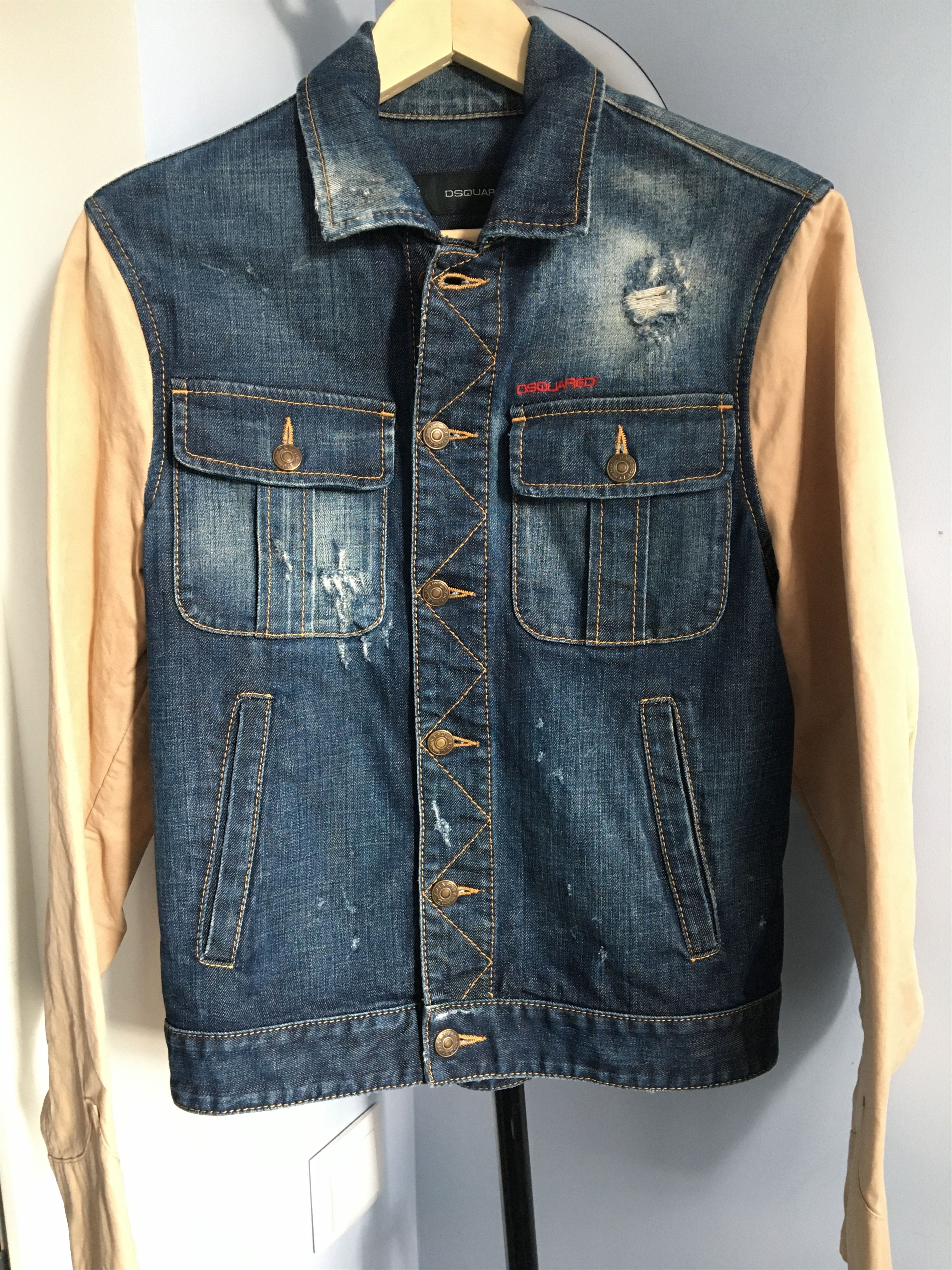 image of Dsquared2 Denim Cotton Jacket in Blue, Men's (Size Small)