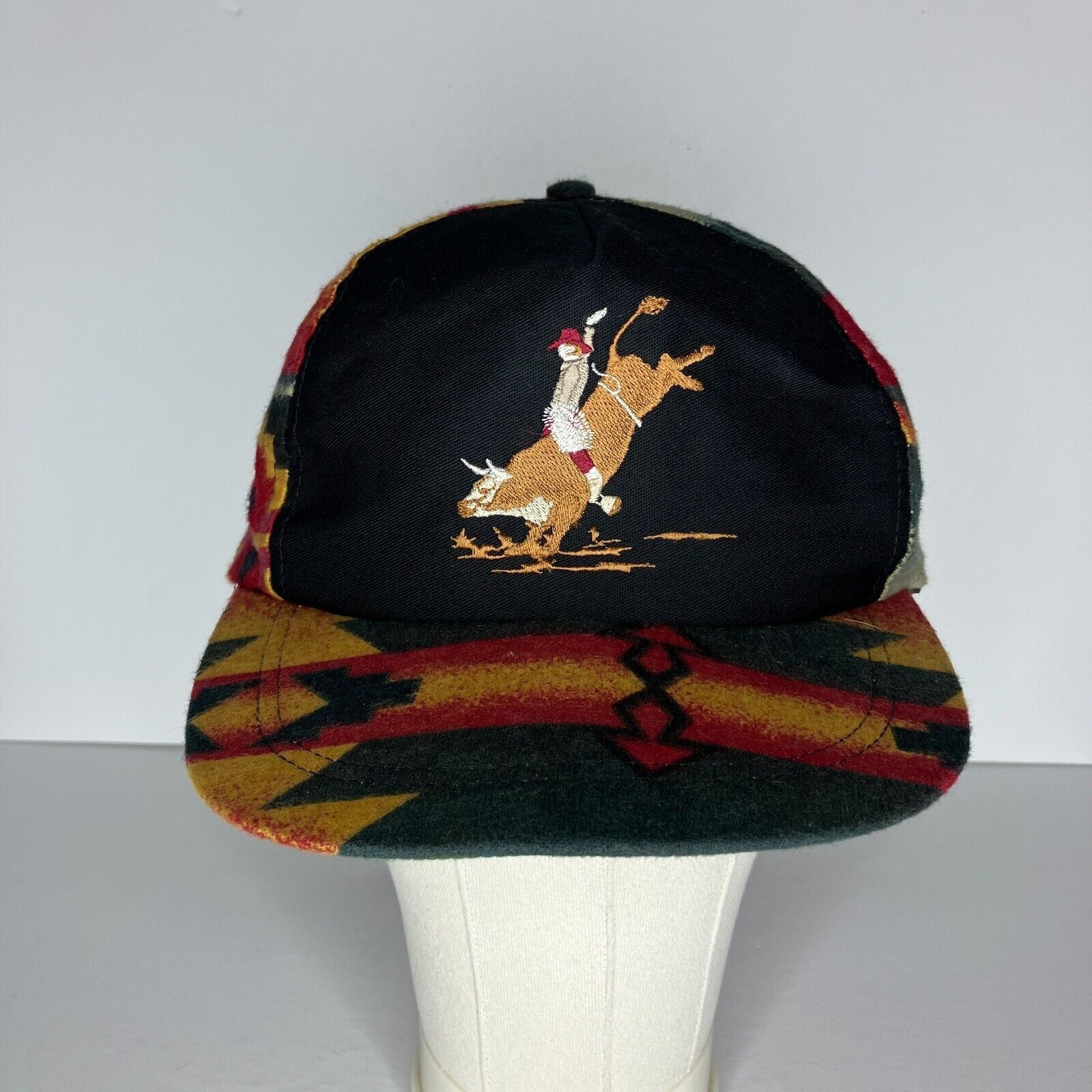 Other Vintage Bull Rider Cowboy Southwest Aztec Adjustable Hat Size ONE SIZE - 1 Thumbnail