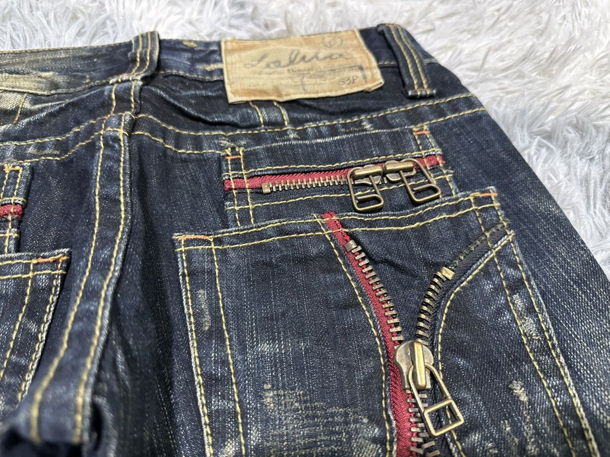 Tornado Mart 🔥Sick Y2K Lolita Exotic Vintage Denim Mud Wash Flared Zipper Size US 28 / EU 44 - 6 Thumbnail