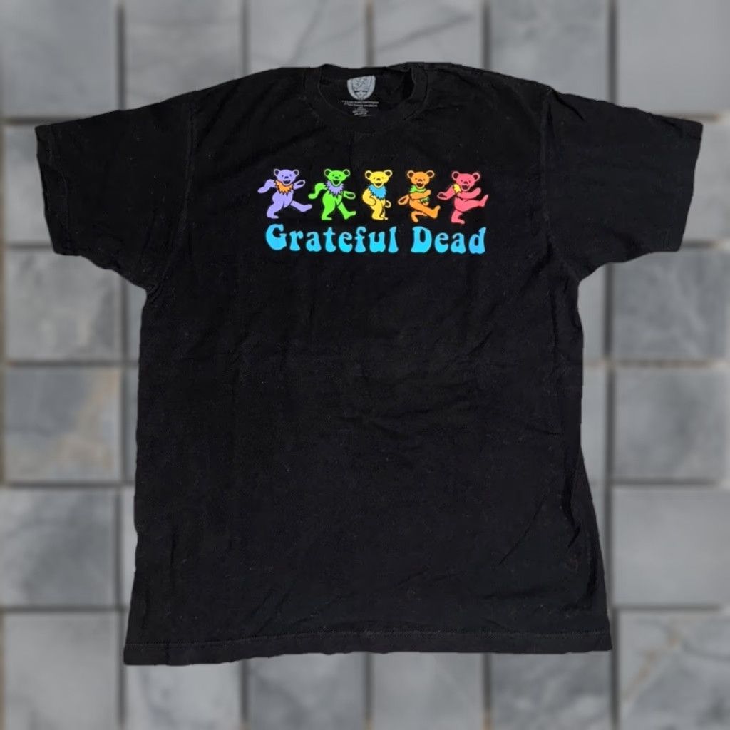 Vintage VINTAGE Grateful Dead Dancing Bears Graphic T-Shirt Black Large Mens T-Shirt Band Graphic Print 21x28 70s 80s Mens Size US L / EU 52-54 / 3 - 1 Thumbnail