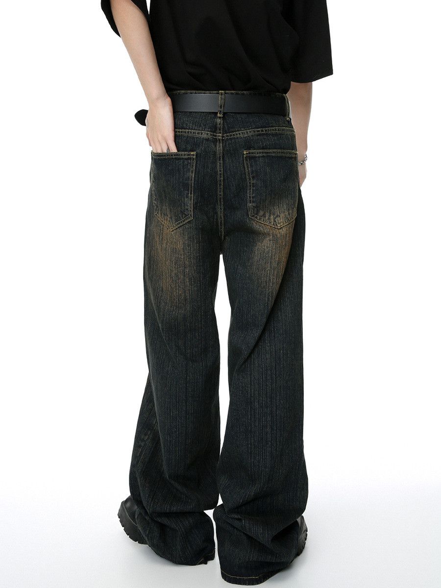 Vintage Men's Retro Slub-Texture Distressed Washed Jeans Size US 32 / EU 48 - 4 Thumbnail