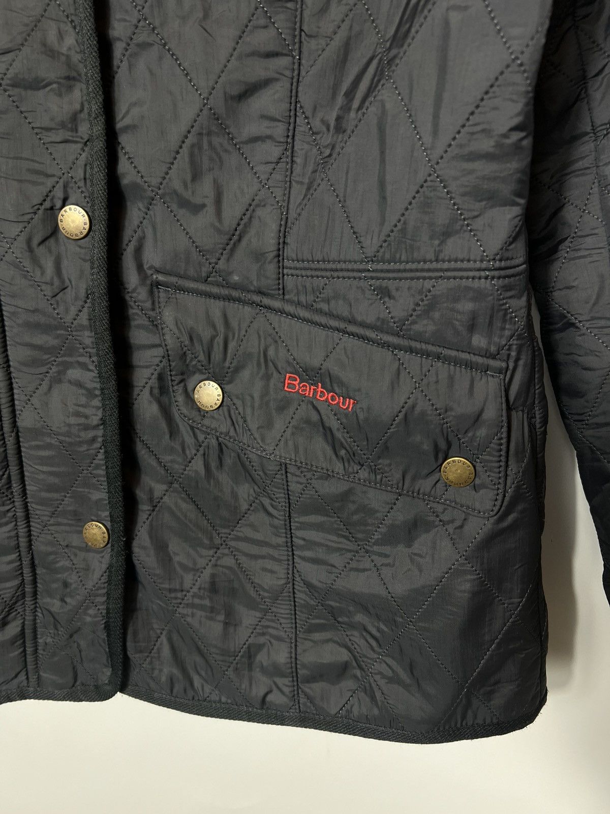 Barbour Vintage designer Barbour Dark Gray Quilted Jacket Size M / US 6-8 / IT 42-44 - 2 Thumbnail