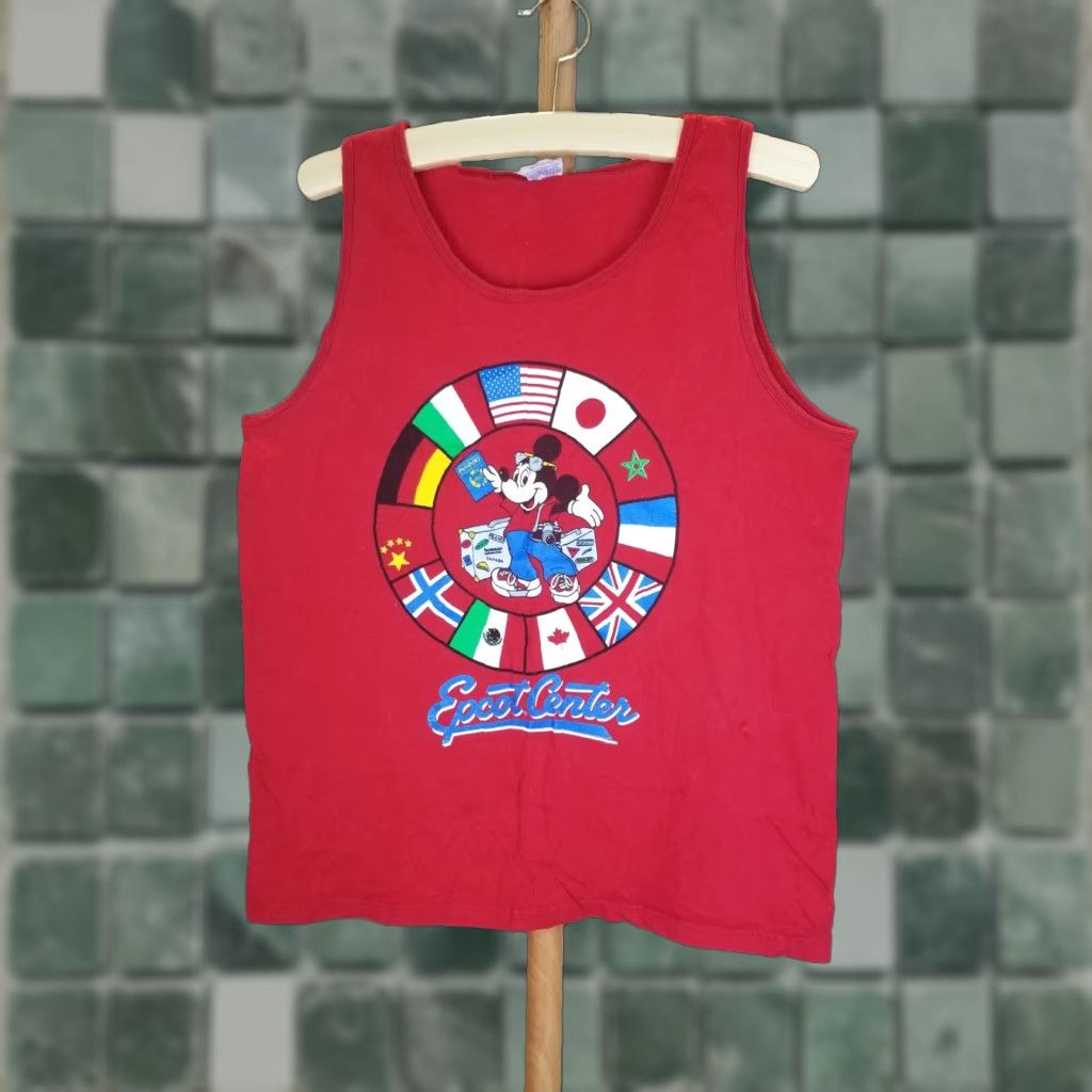 Disney VINTAGE Mickey Mouse DISNEY RED COTTON TANK TOP T-SHIRT SZ MEN'S LARGE Shirt Mens Large Red Cotton Disney Mickey Apparel Accessories Logo 90s Concert Size US L / EU 52-54 / 3 - 1 Thumbnail