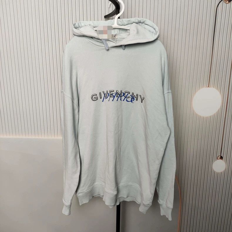 Givenchy Givenchy Light Blue Cotton Hooded Sweatshirt, XS Size US XS / EU 42 / 0 - 1 Thumbnail