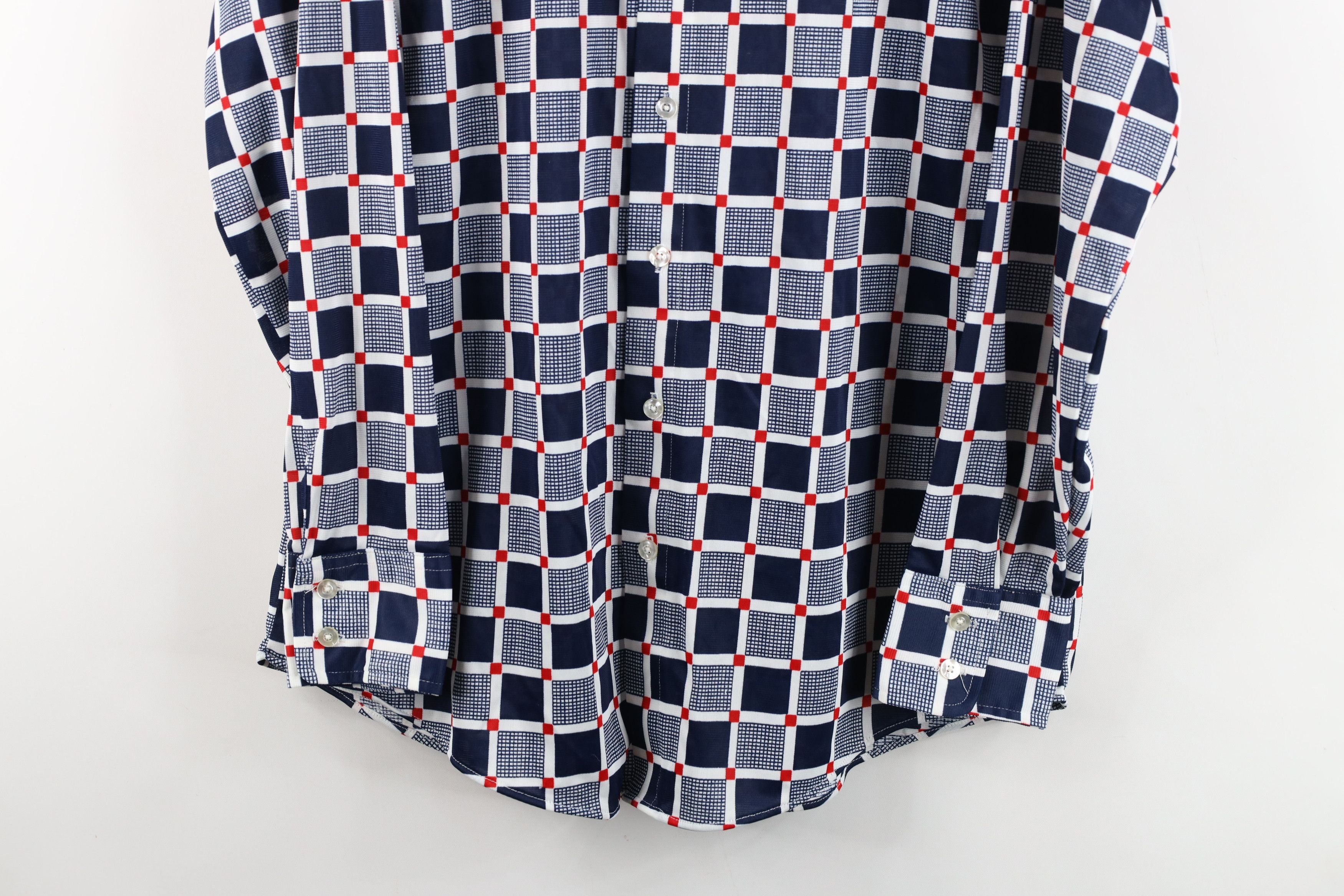 Vintage Vintage 70s Streetwear Knit Collared Button Shirt Size US L / EU 52-54 / 3 - 3 Thumbnail