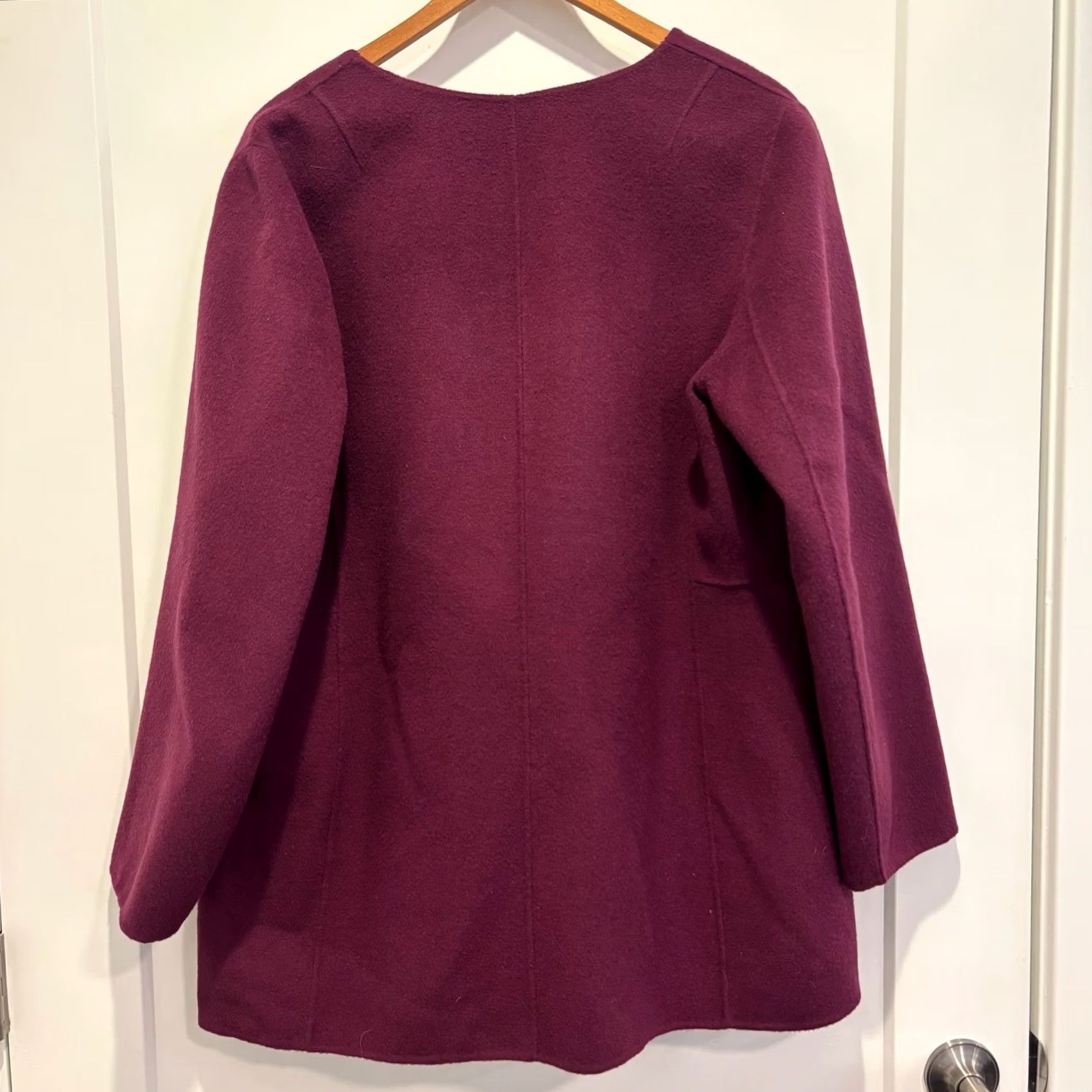 Talbots Talbots Women XL Reversible Jacket Coat Wool Blend Maroon Pink Open Front Casual Size XL / US 12-14 / IT 48-50 - 4 Thumbnail