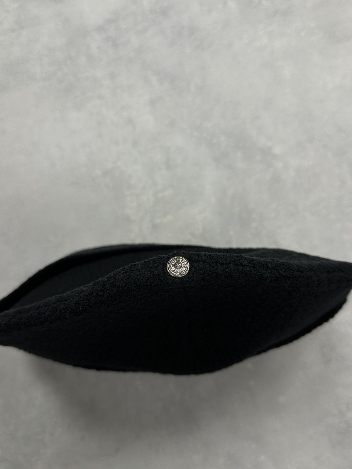 Chrome Hearts Chrome Hearts Badda Bing Pony Hair Cross Patch Beanie Black Size ONE SIZE - 4 Thumbnail