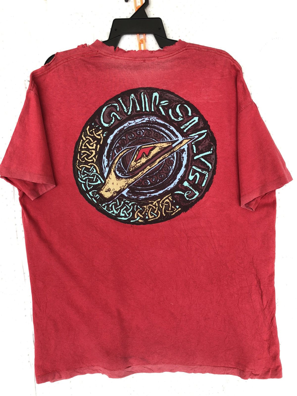 Quiksilver Vintage 90s THRASHED Quiksilver Surfing Tee Size US XL / EU 56 / 4 - 1 Thumbnail