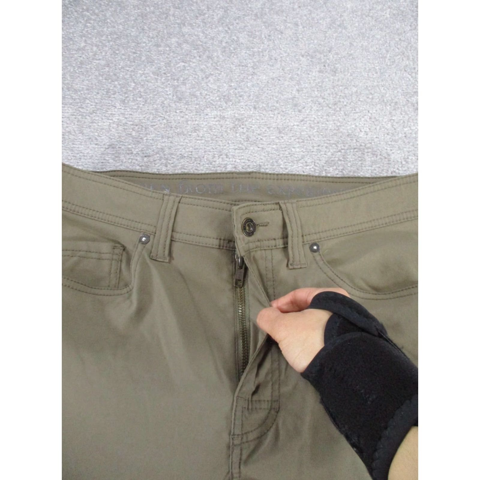 Prana Prana Pants Mens 32 Slim Fit 32X27 Brown Nylon Flat Front Knit Chino Logo Nature Sports 90s? (No, ensure no new info) Size US 32 / EU 48 - 3 Thumbnail