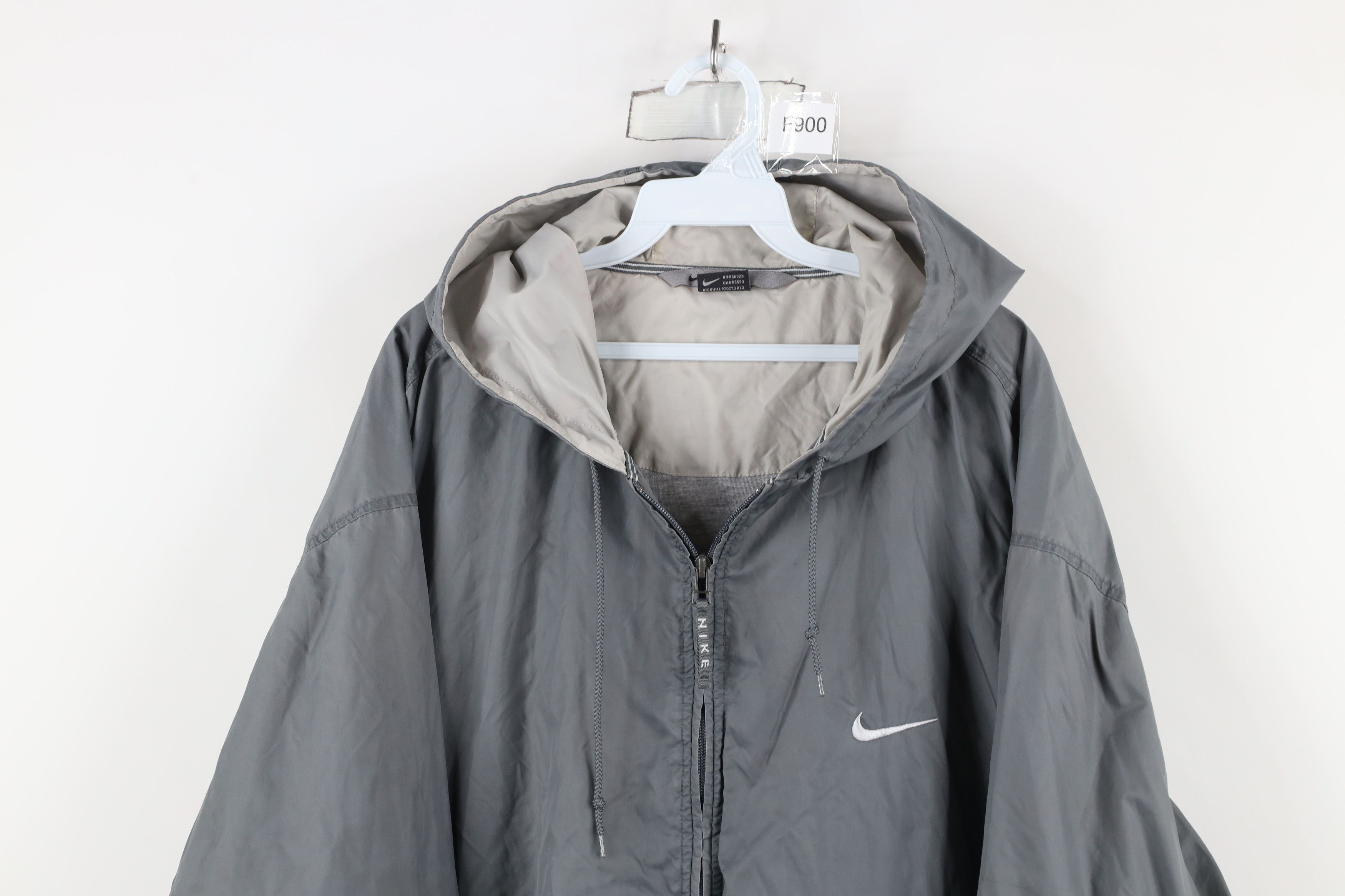 Nike × Vintage Vintage 90s Nike Scott Mini Swoosh Lined Hooded Jacket Gray Size US XXL / EU 58 / 5 - 2 Thumbnail