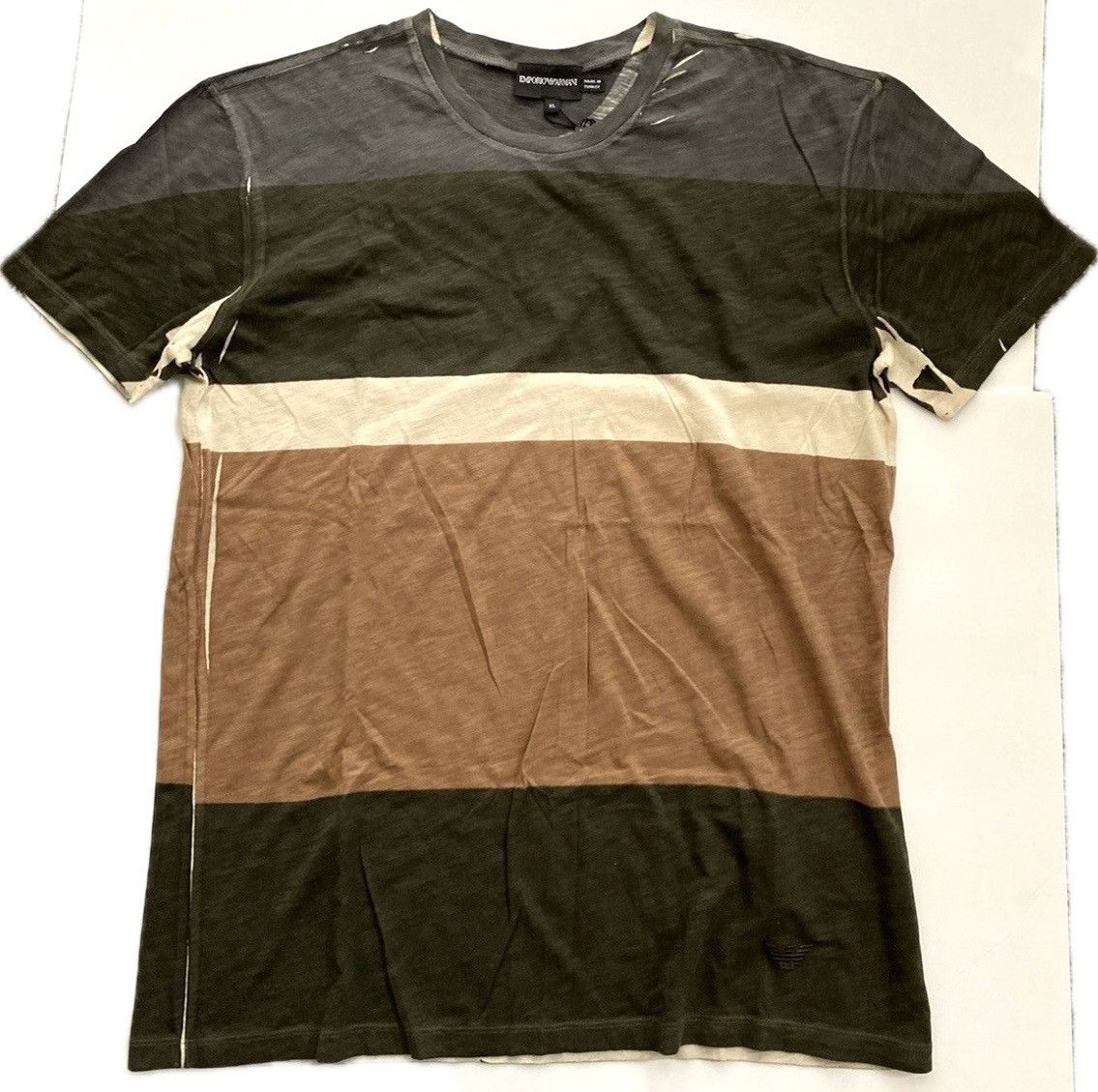 image of Color Block Tee Shirt By Emporio Armani Retail $295, Men's (Size 2XL)