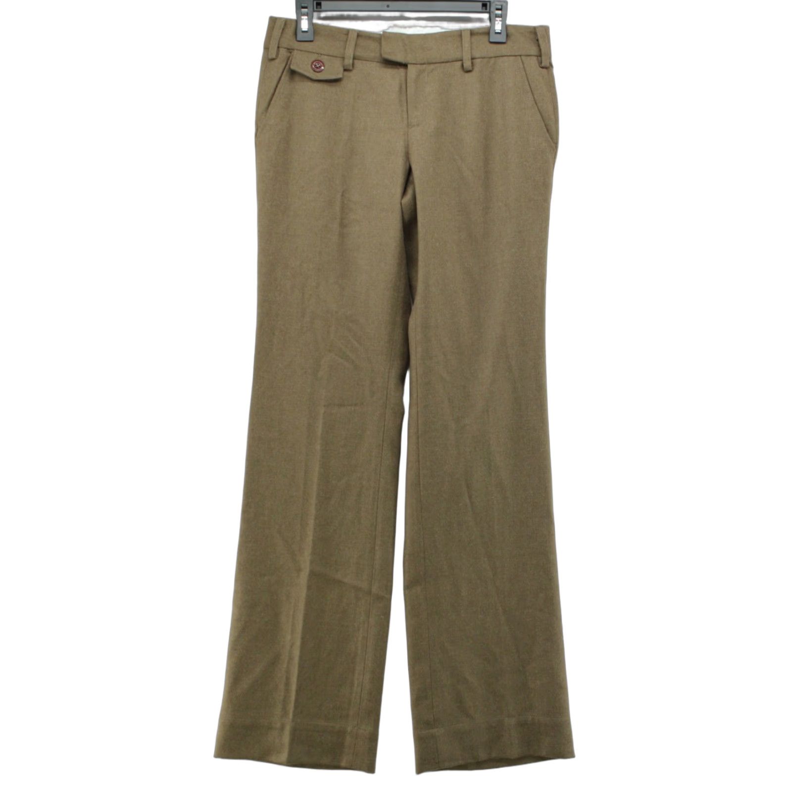 VTG Anthropologie Pants Women Size 6 Green Wool Lined Military Chino Straight 90s Mens? Womens