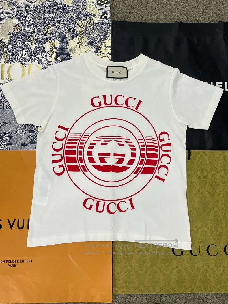 Gucci Gucci White and red letter logo short-sleeved T-shirt Size US XS / EU 42 / 0 - 1 Thumbnail
