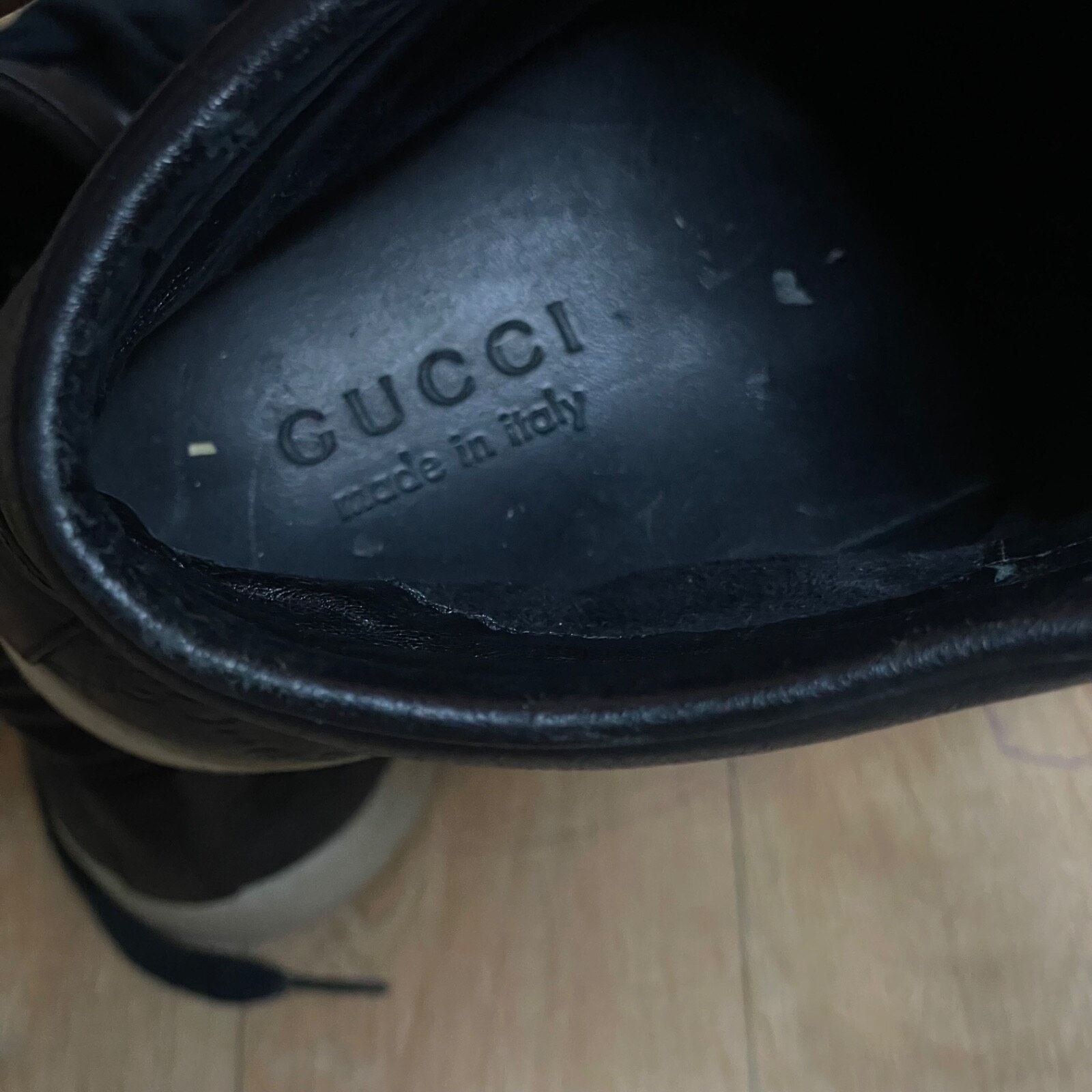 Gucci GUCCI Sneakers GG Web Dapper Black Leather High Top Monogram Size US 12 / EU 45 - 19 Thumbnail