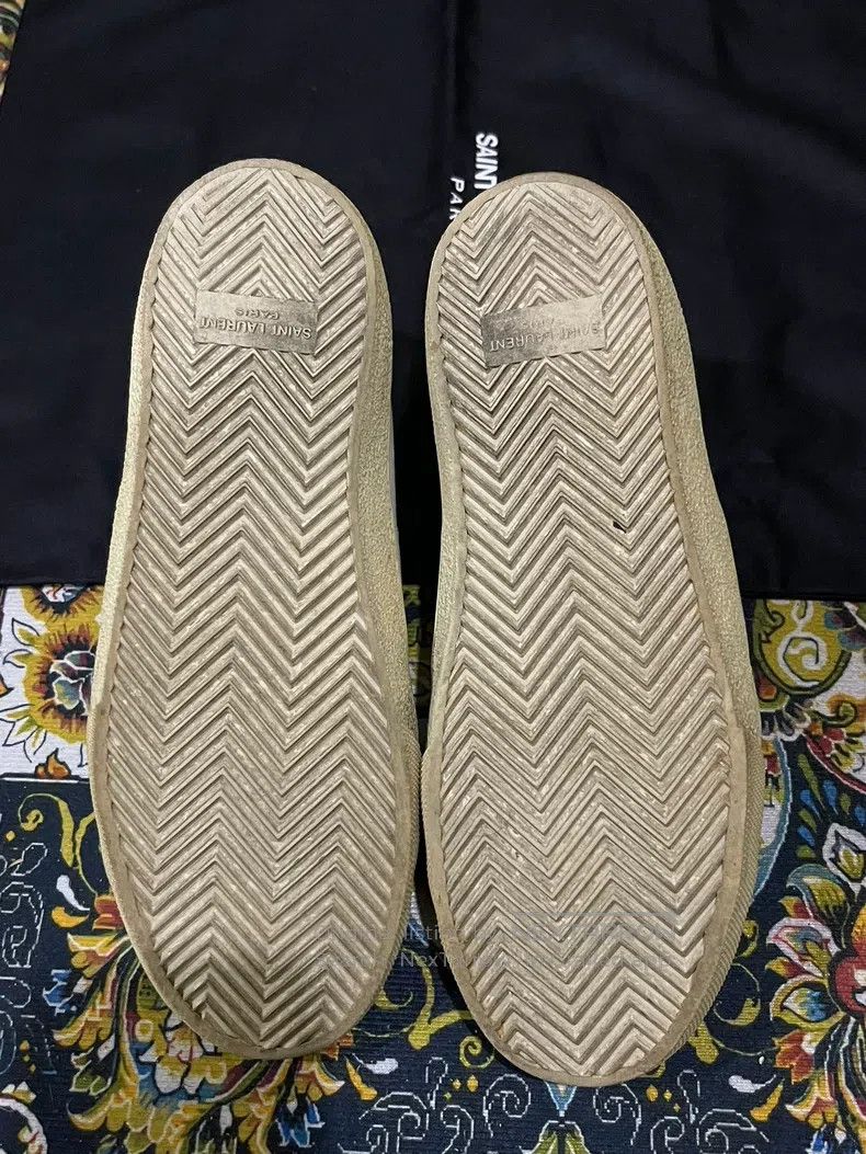 Saint Laurent Paris Saint Laurent Paris Silver Thread Lace-Up Sneakers Size US 7 / EU 40 - 8 Thumbnail