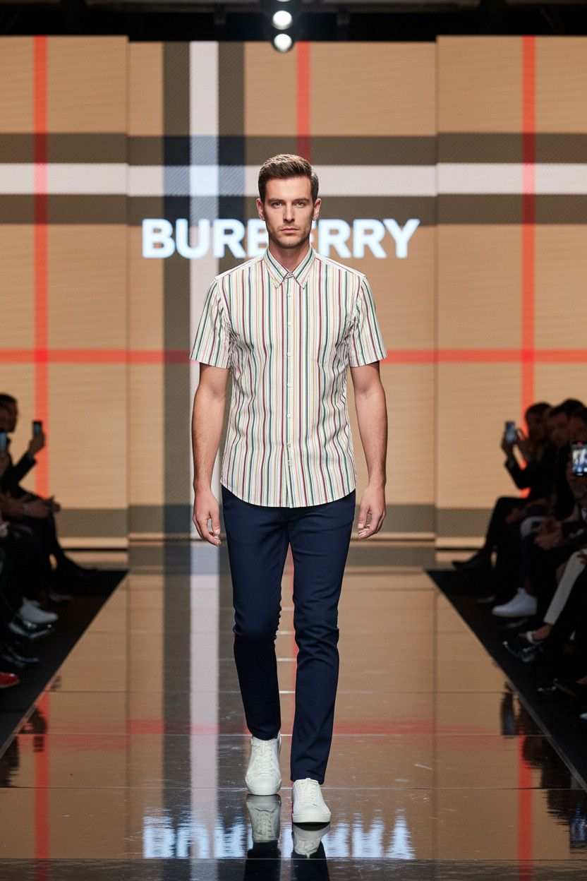 Burberry 🔥 Burberry striped shirt cotton xl summer tshirt Size US XL / EU 56 / 4 - 2 Thumbnail