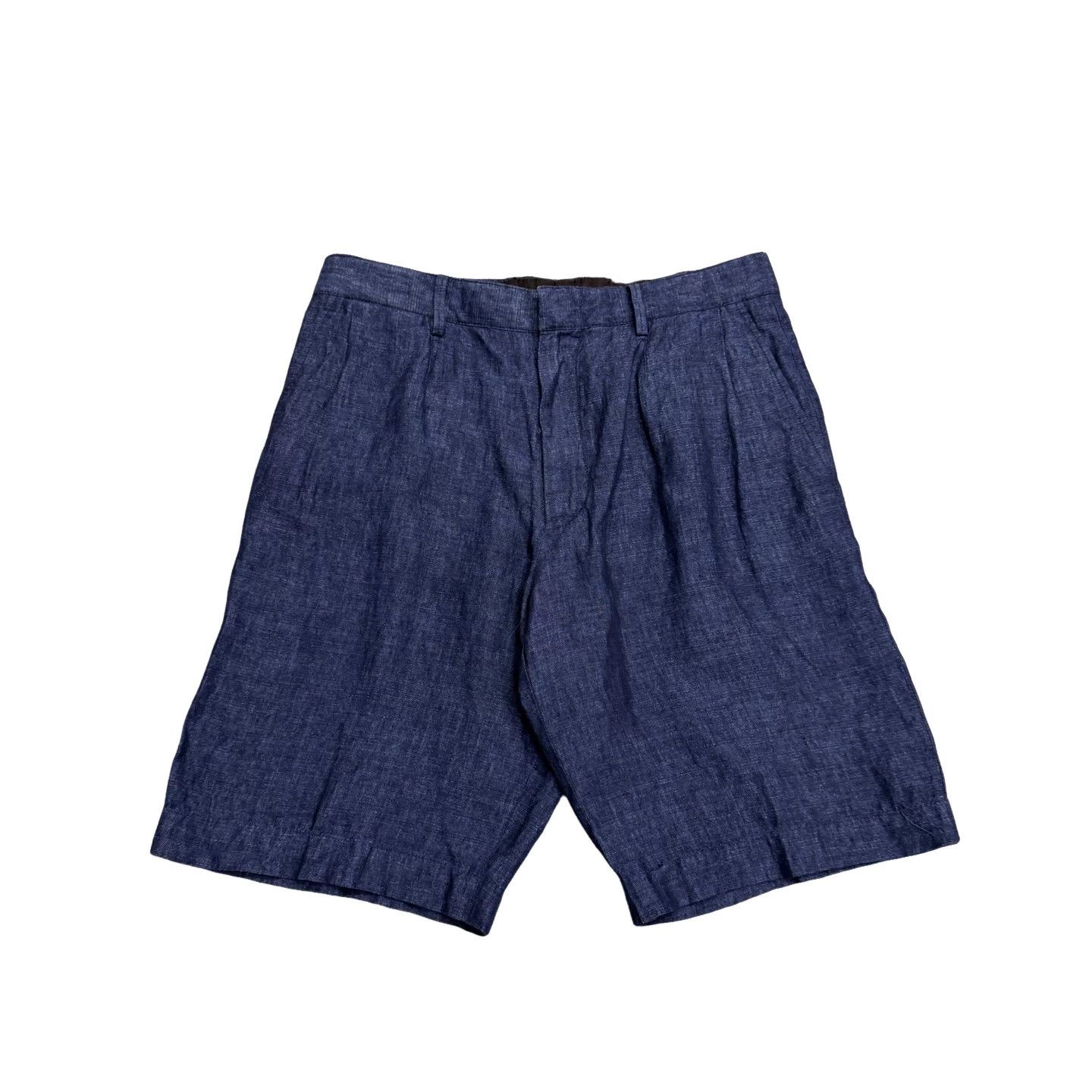 Z Zegna Zegna Blue 100% Linen Tailored Shorts Size 44 Size US 28 / EU 44 - 1 Thumbnail