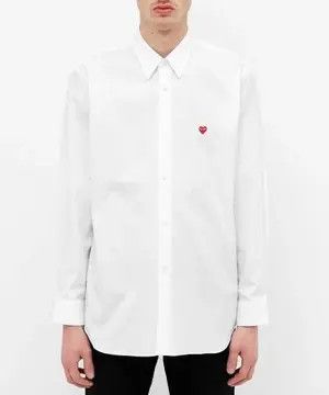 Comme des Garcons PLAY PLAY Comme des Garcons Mini Red Heart Shirt White Size US L / EU 52-54 / 3 - 2 Thumbnail