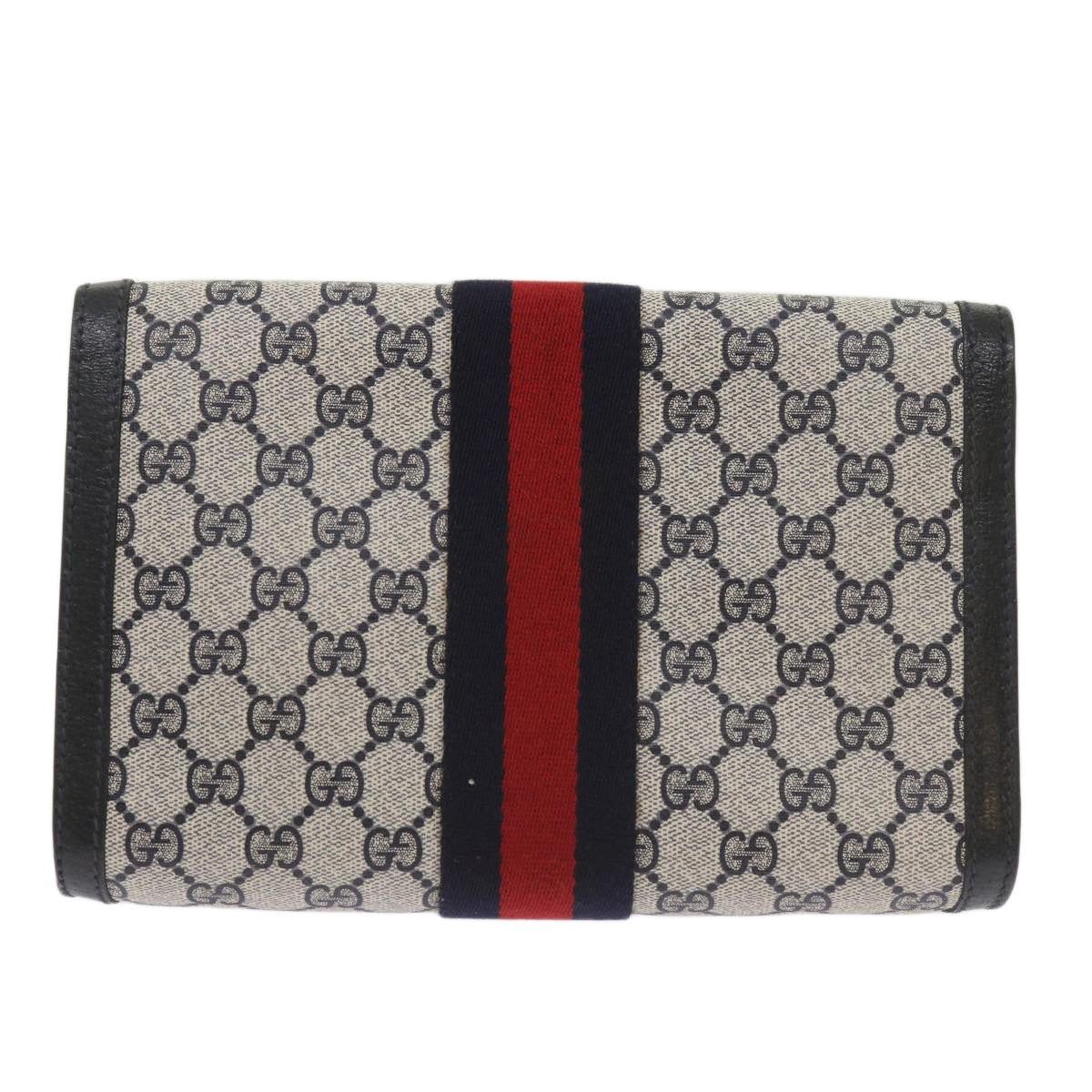 Gucci GUCCI GG Supreme Sherry Line Clutch Bag Pvc Red Navy 89 01 Size ONE SIZE - 3 Thumbnail