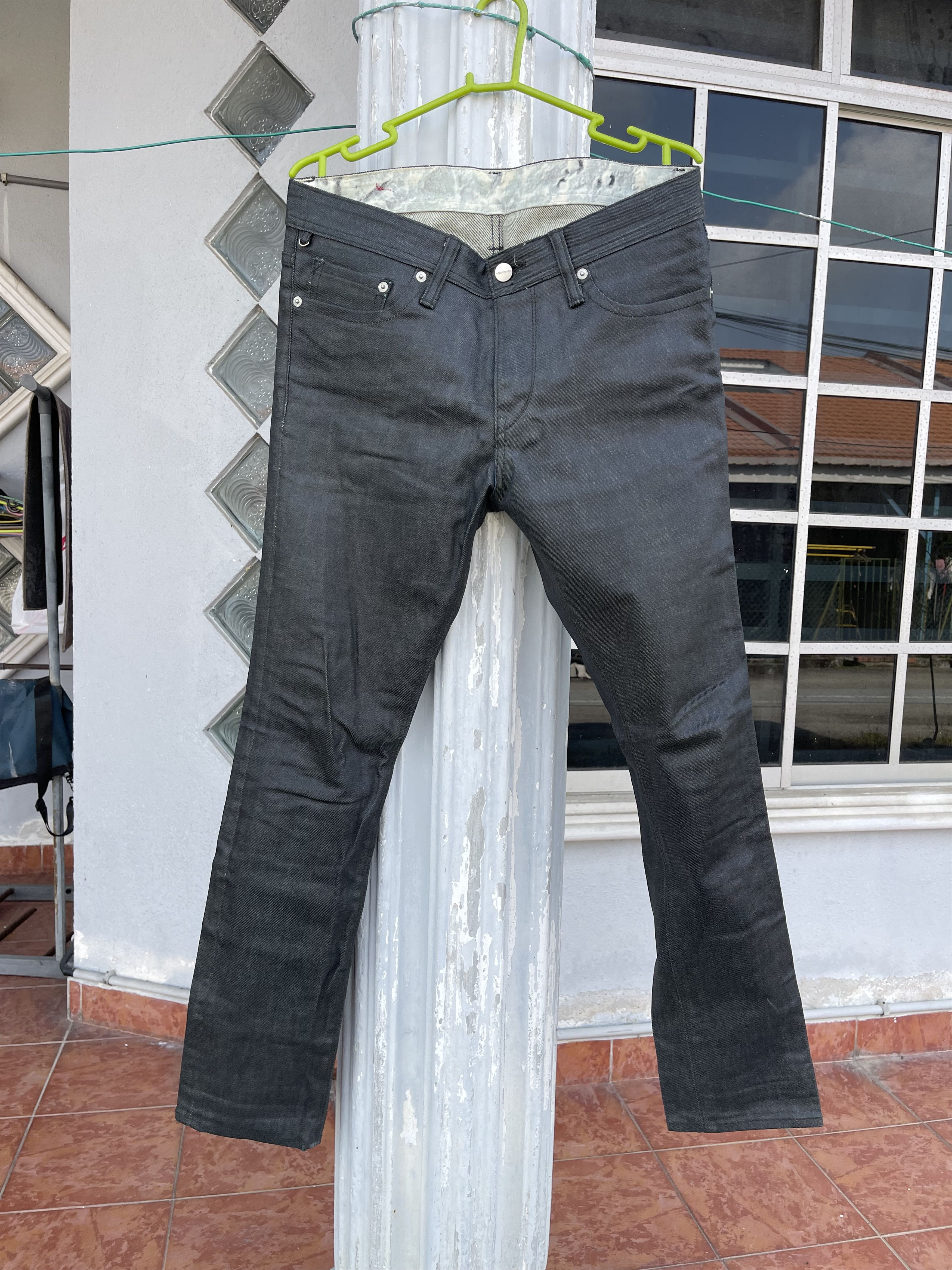 image of Phenomenon Skinny Fit Black Wax Oil Denim, Men's (Size 32)