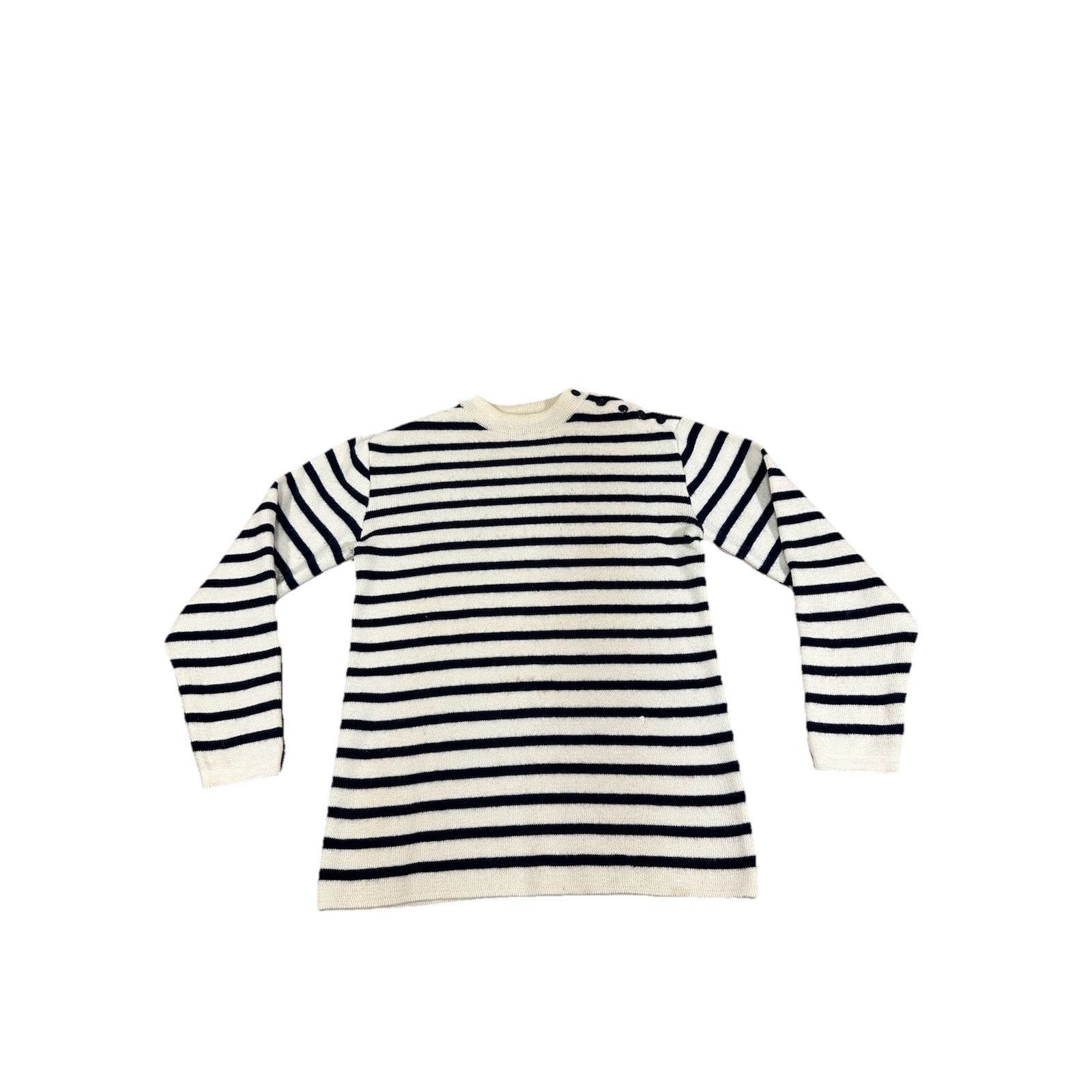 Vintage Vintage Le Cormoran Striped Long Sleeve Sweater Knit Black W Size US L / EU 52-54 / 3 - 1 Thumbnail
