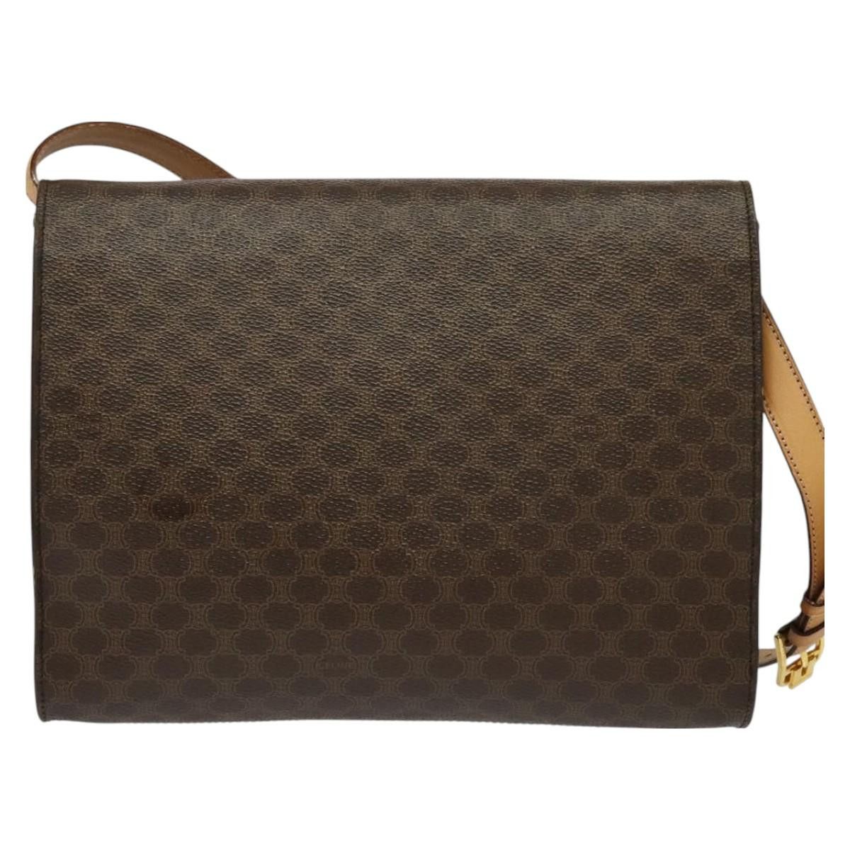 Celine CELINE Macadam Canvas Shoulder Bag Pvc Brown Gold Size ONE SIZE - 3 Thumbnail