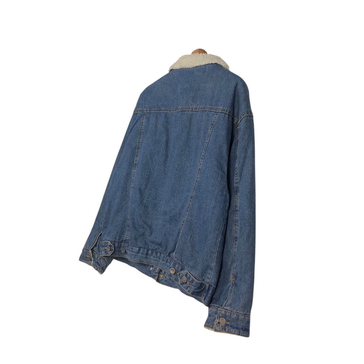 Japanese Brand 📌Vintage Trucker Denim Jacket Sherpa Blanket Voyage Size US L / EU 52-54 / 3 - 11 Thumbnail