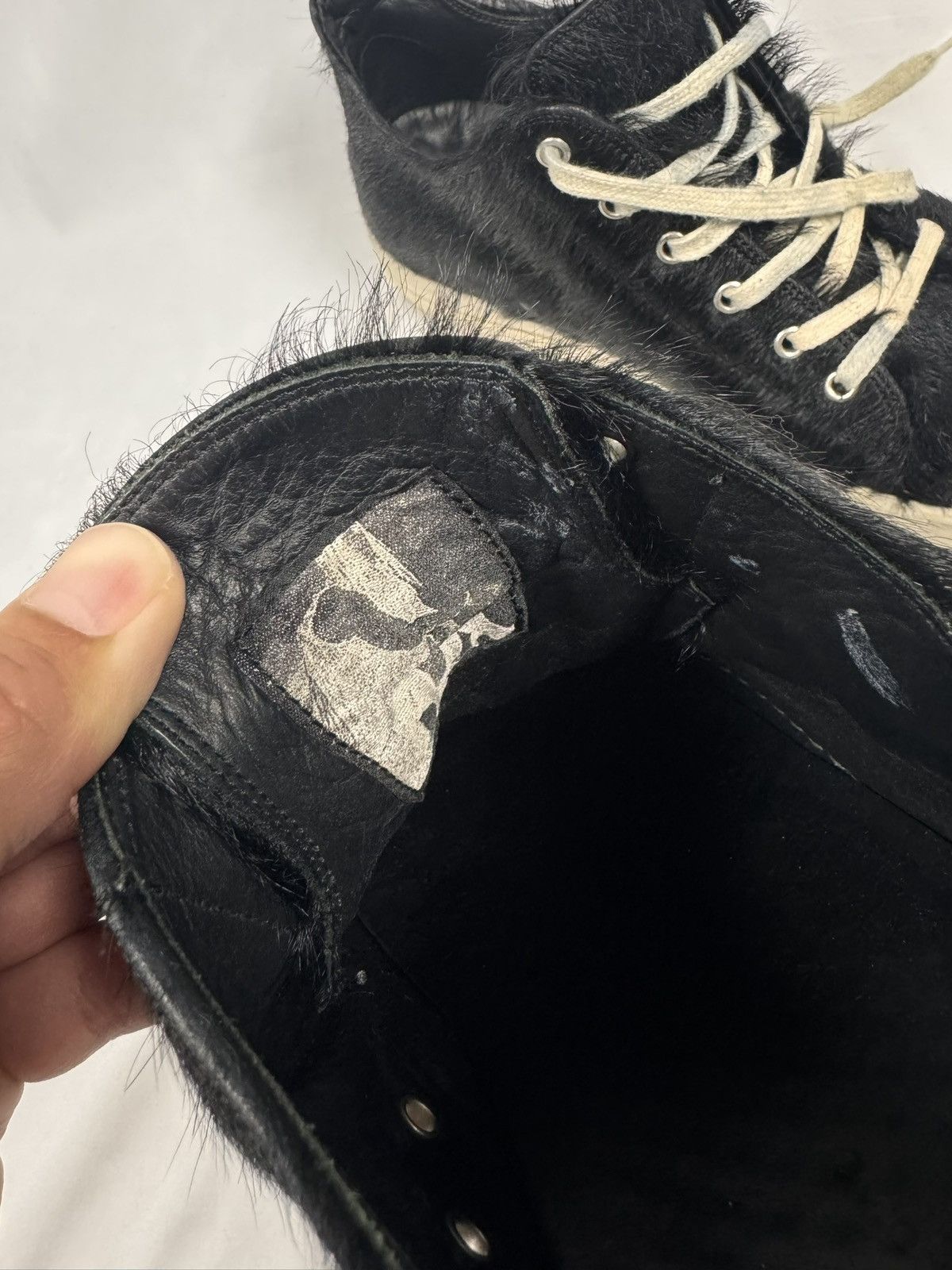 Rick Owens Rick Owens Mainline ‘Pony Hair’ Ramones Low Size US 12 / EU 45 - 8 Thumbnail