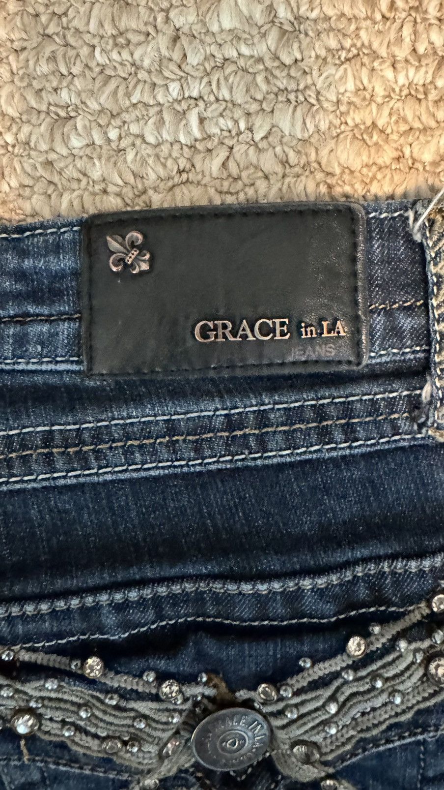 Grace in LA × Vintage Grace in LA Rhinestone Jeans Easy Fit Size 29" - 5 Thumbnail