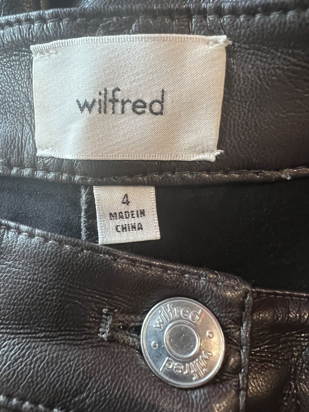 Aritzia Wilfred Aritzia Melina Vegan Leather Pants Brown - 4 Size 27" / US 4 / IT 40 - 3 Thumbnail