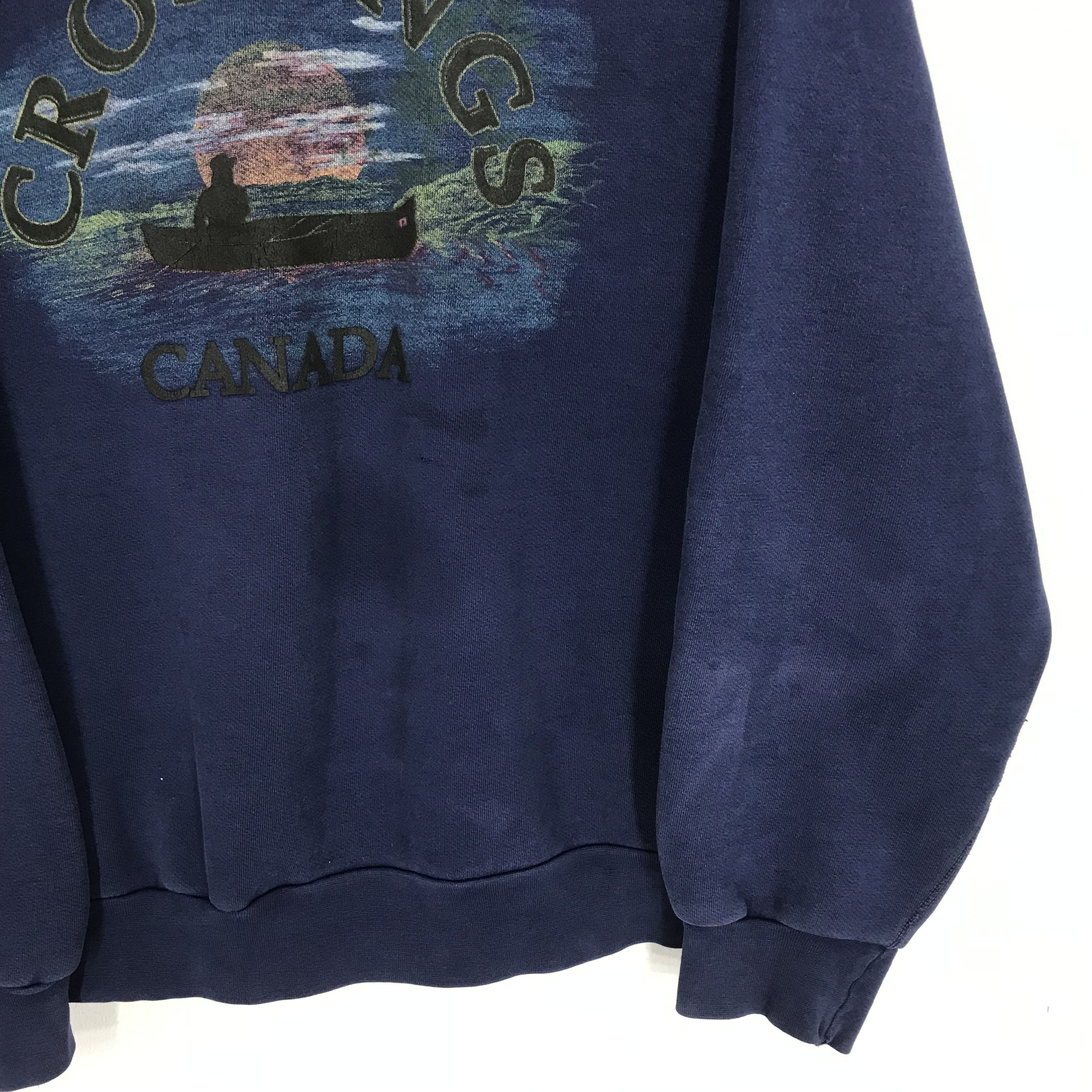 Canada West Vintage 90s Crossings Canada Blue Sweatshirt - 607 Size US L / EU 52-54 / 3 - 5 Thumbnail