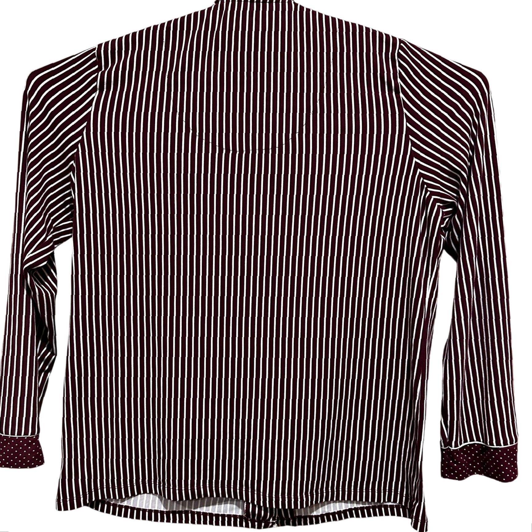 Nicole Miller Nicole Miller Sleep Shirt Womens Size L Red White Striped Button Closure Collared Long Sleeve Pajama Top Size L / US 10 / IT 46 - 3 Thumbnail
