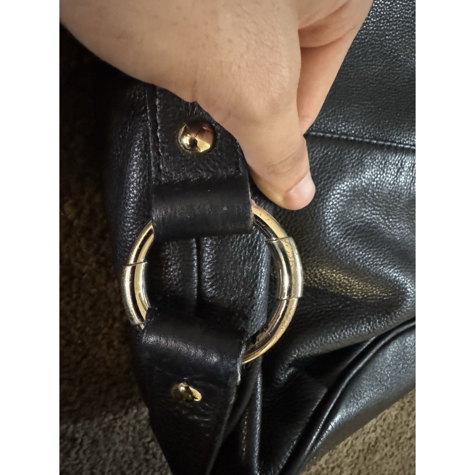 Michael Kors Michael Kors Fulton Shoulder Bag Black Pebbled Leather 2010s Size ONE SIZE - 9 Thumbnail