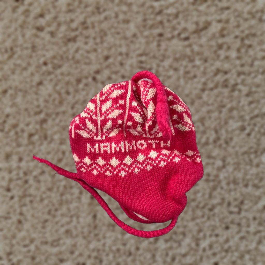 Pinko Smiley Beanie Adult One Size Pink Knit Wool Fair Isle Tassel Ear Flap Ski Hat/Cap Mens Womens Size ONE SIZE - 1 Thumbnail