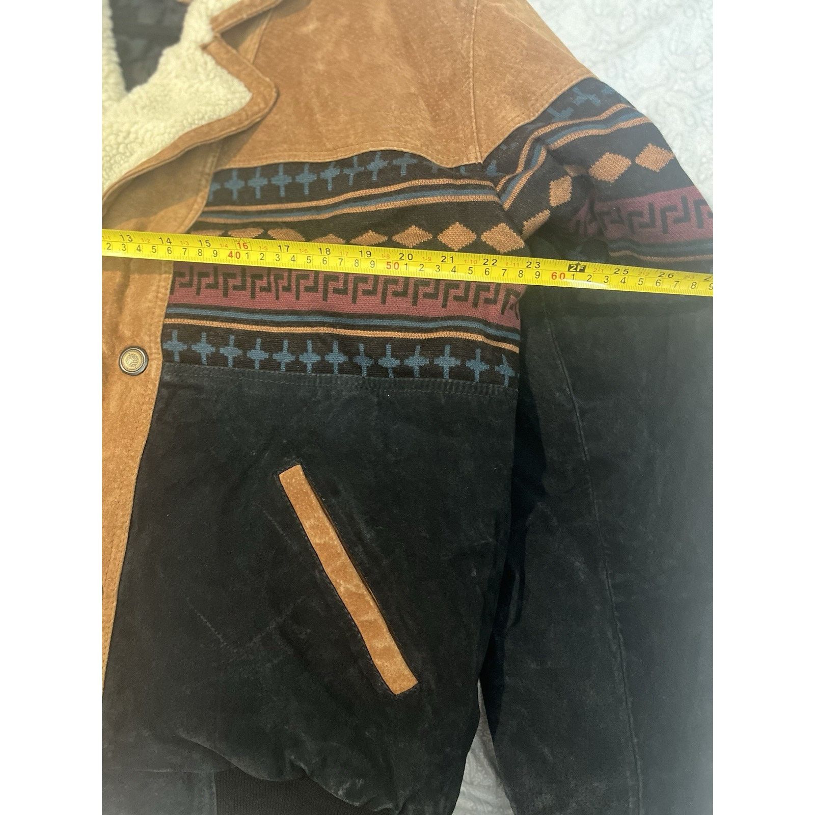 Other Vintage Leather Sherpa Lined Jacket Mens XL Western Aztec Size US XL / EU 56 / 4 - 7 Thumbnail