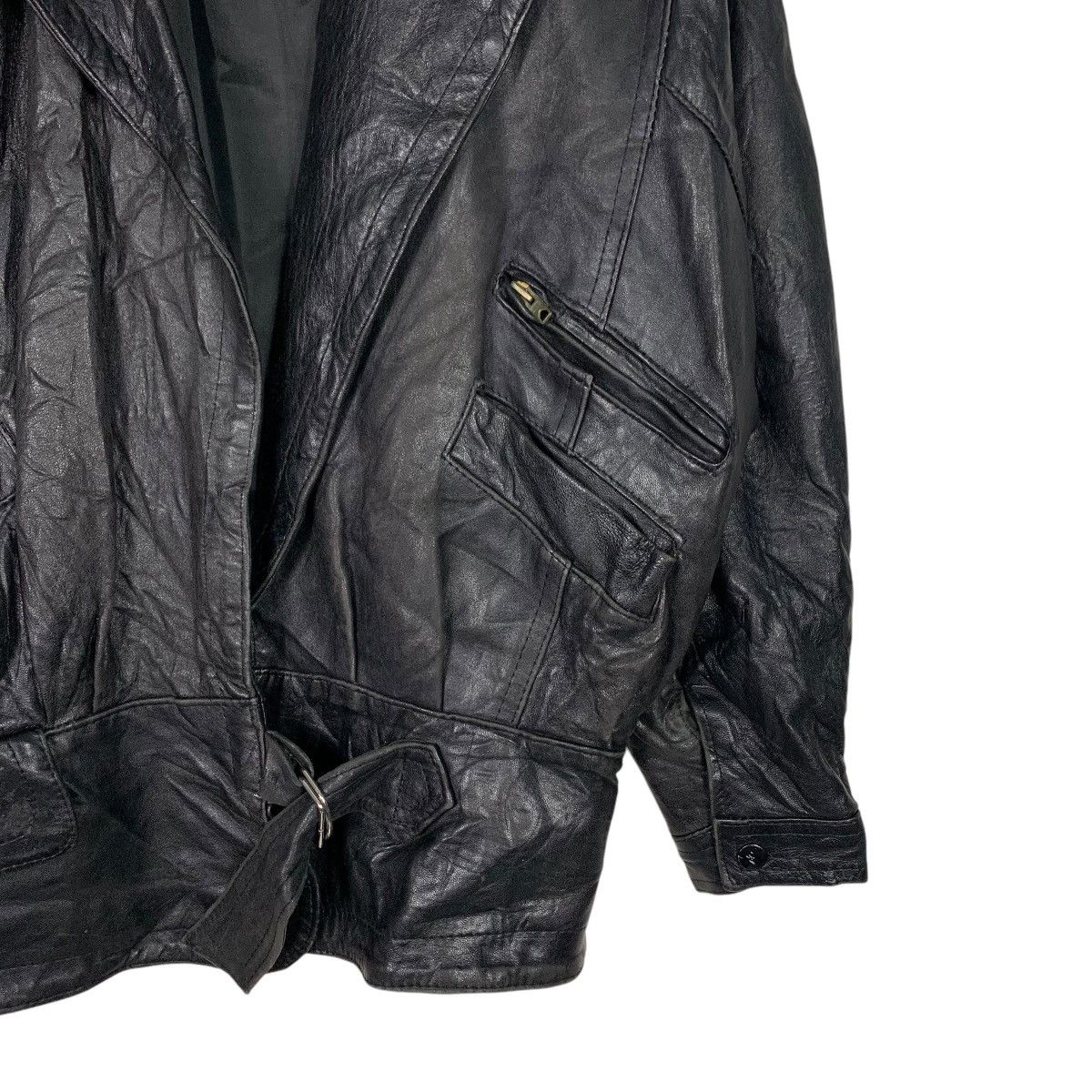 Vintage GENEL England Real Leather Double Collar Jacket #2164-C95 Size US L / EU 52-54 / 3 - 4 Thumbnail