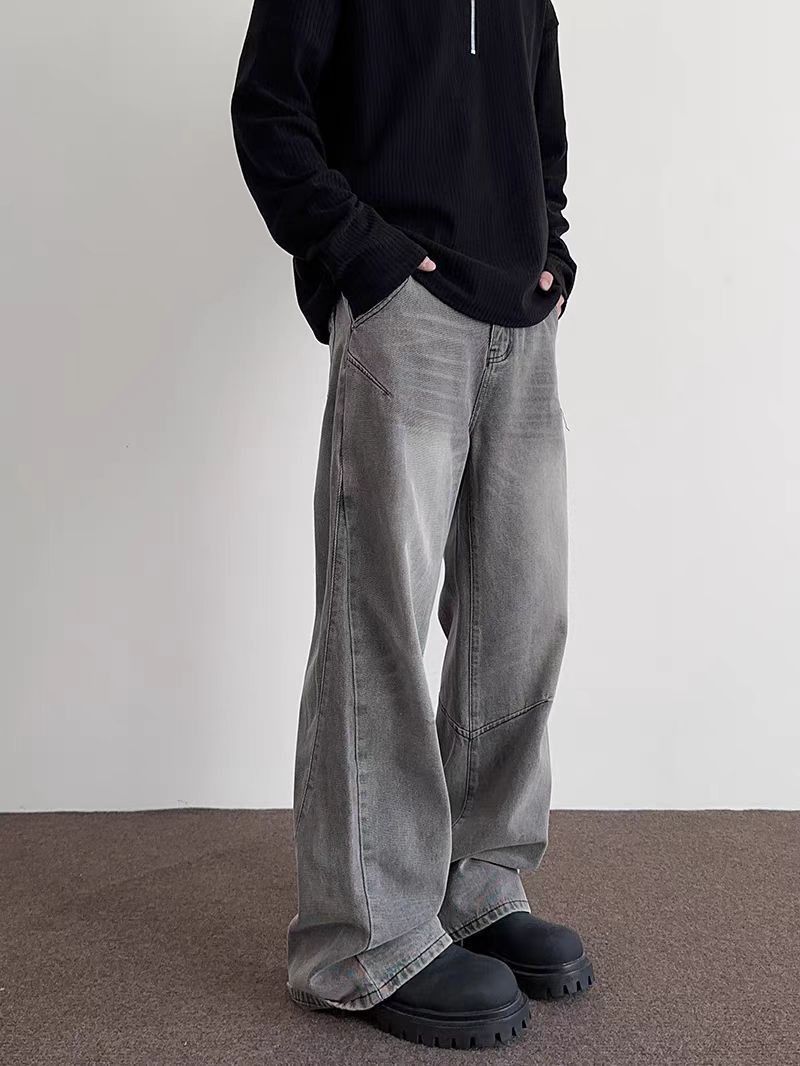 Japanese Brand × Jean Street vintage silhouette grey baggy jeans Size US 34 / EU 50 - 1 Thumbnail