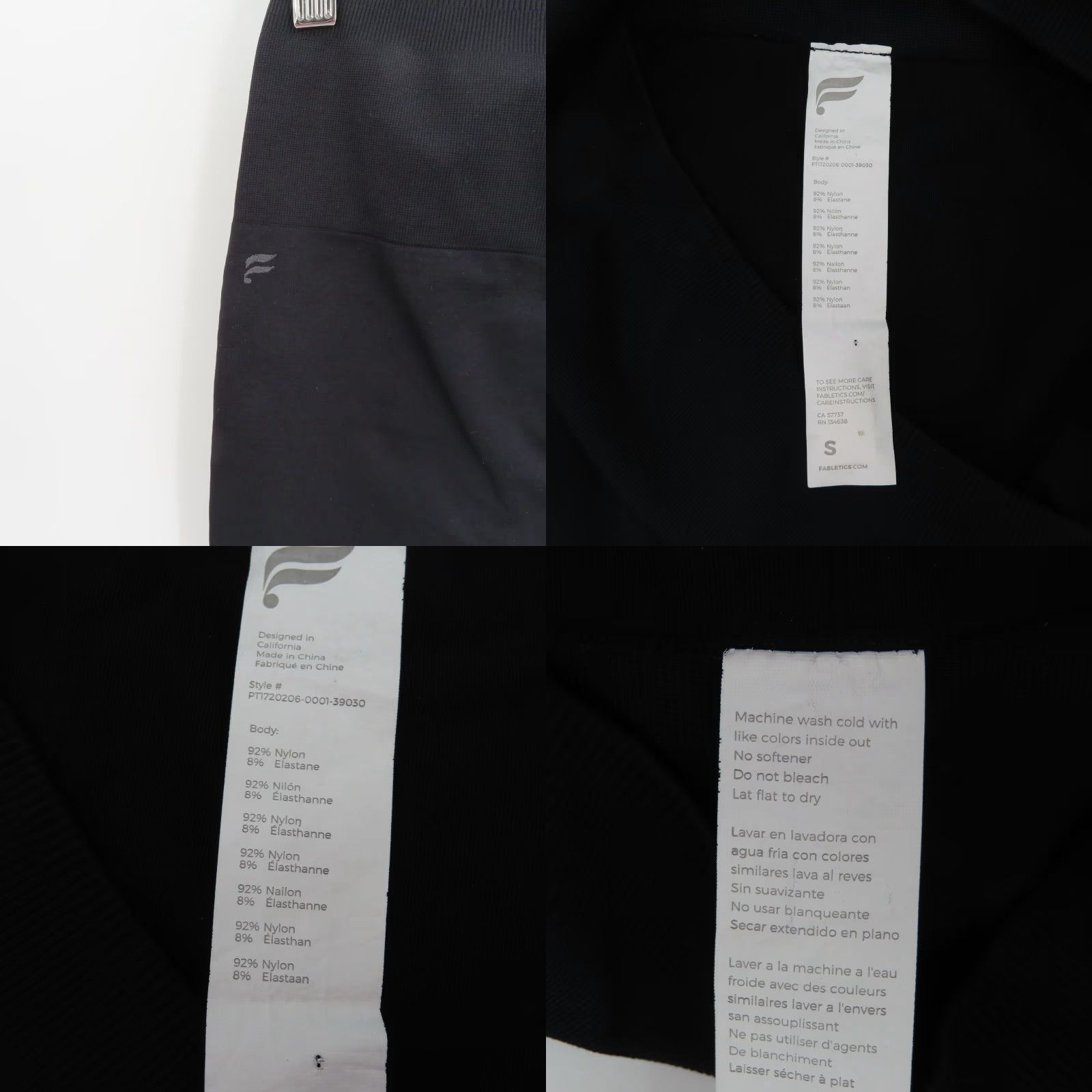 Fabletics Fabletics Leggings Women Small Solid Black Perforated Calf Seamless PT1720206 Size 28" / US 6 / IT 42 - 8 Thumbnail