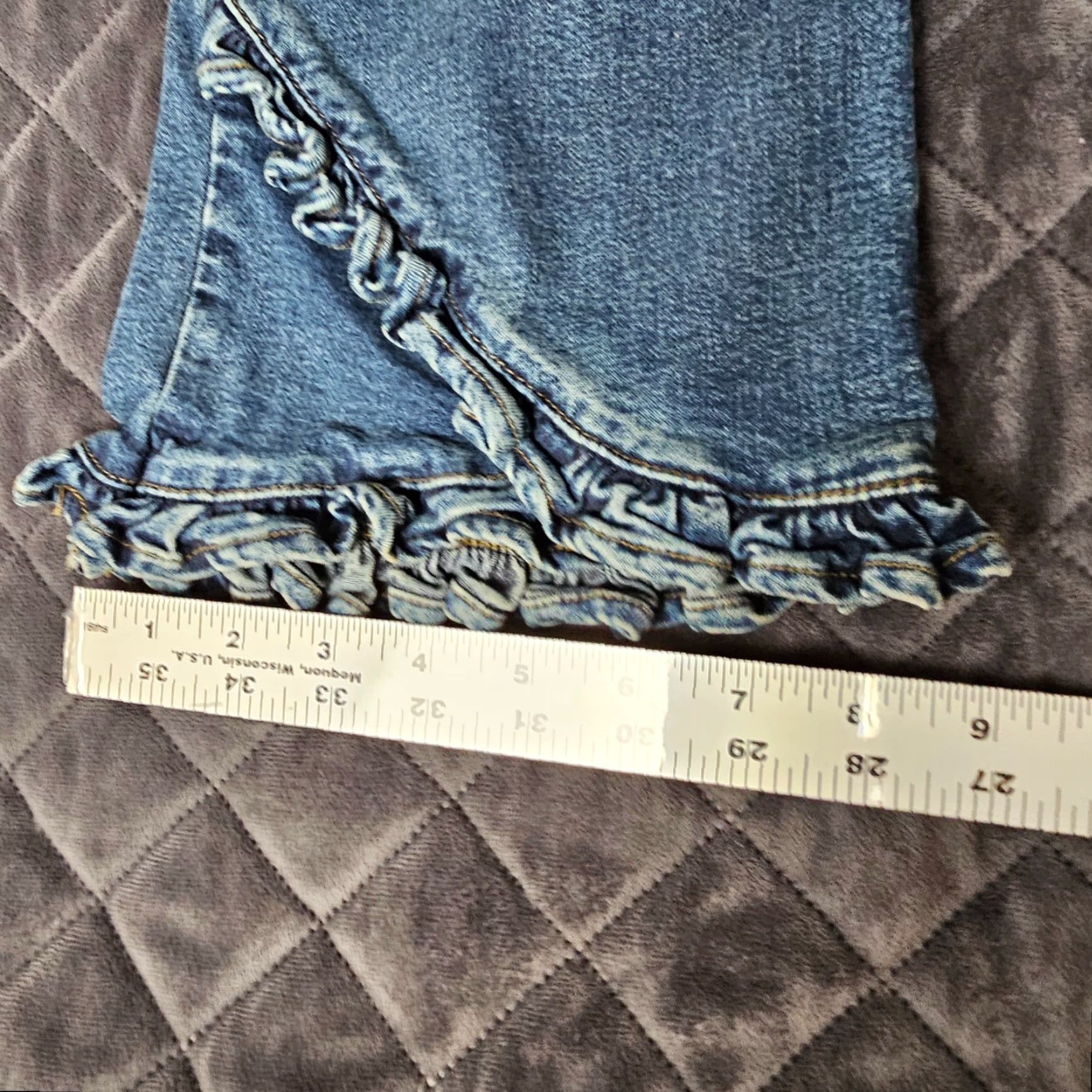 Denime VINTAGE Luc Jeans Womens Flared Denim Jeans Walnut 26 Waist Blue 90s Women's Size 26" / US 2 / IT 38 - 7 Thumbnail